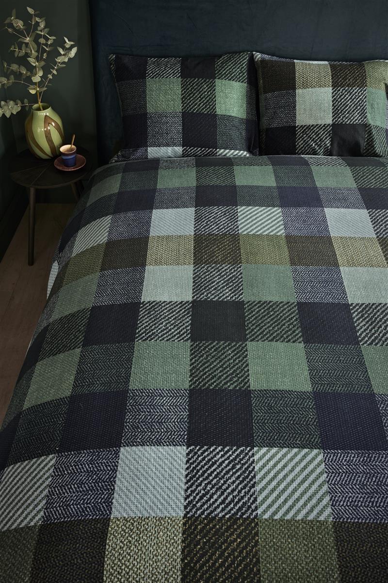 Bedinghouse Housse de couette Flanelle Beckett Bleu Vert