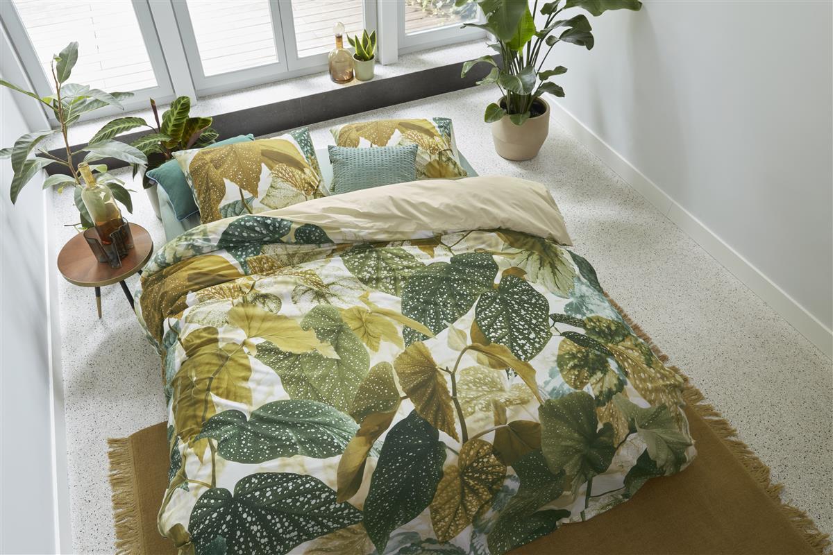 Housse de couette Beddinghouse en coton Bégonia vert olive