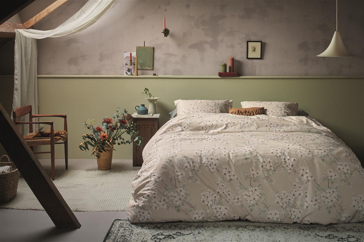 Ariadne at Home Housse de couette Coton Blooming Flowers Sable