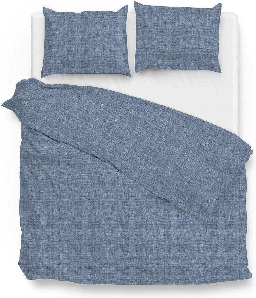Zo Home Dekbedovertrek Lino Urban Blue Katoen - Bedtextielonline.be