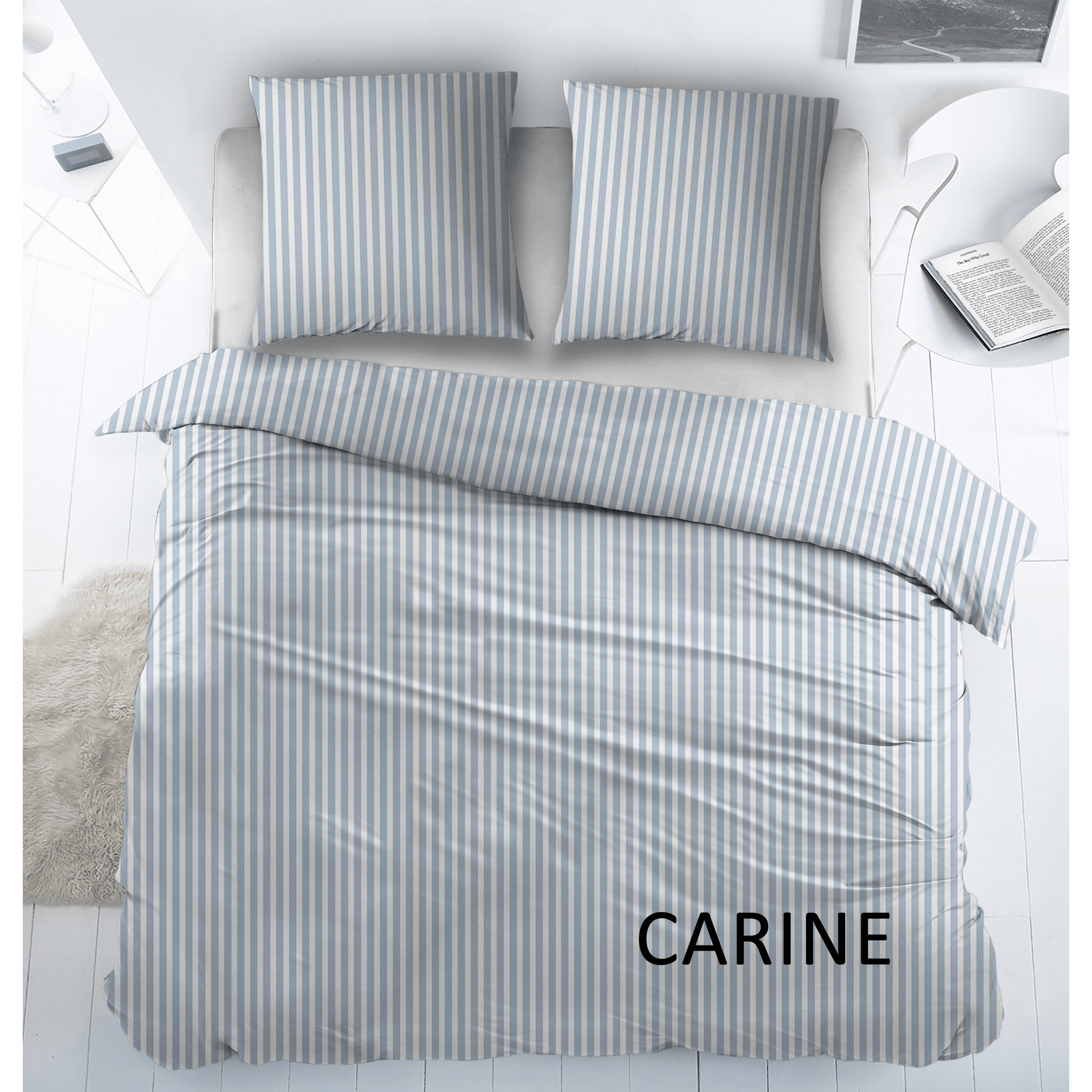 Sleepnight Housse de Couette Coton Carine Bleu