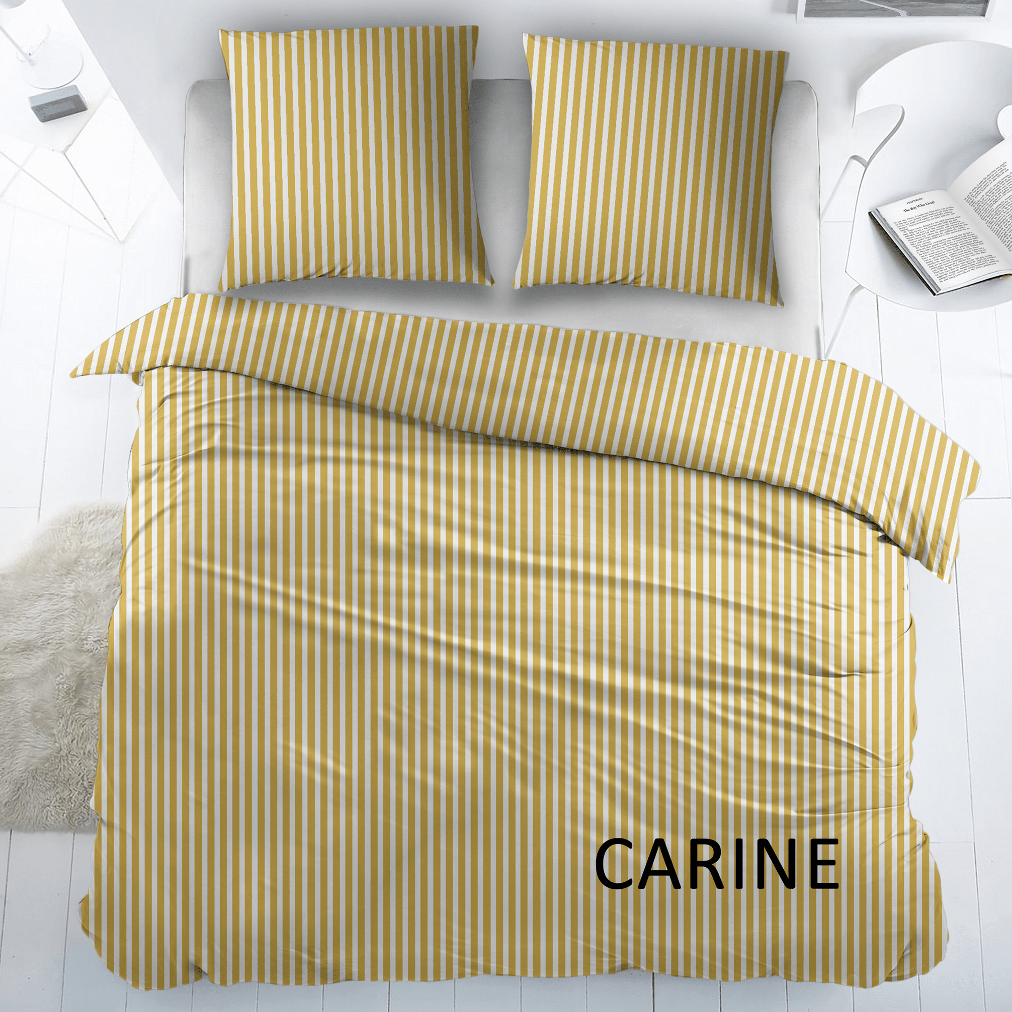 Sleepnight Housse de Couette Coton Carine Jaune