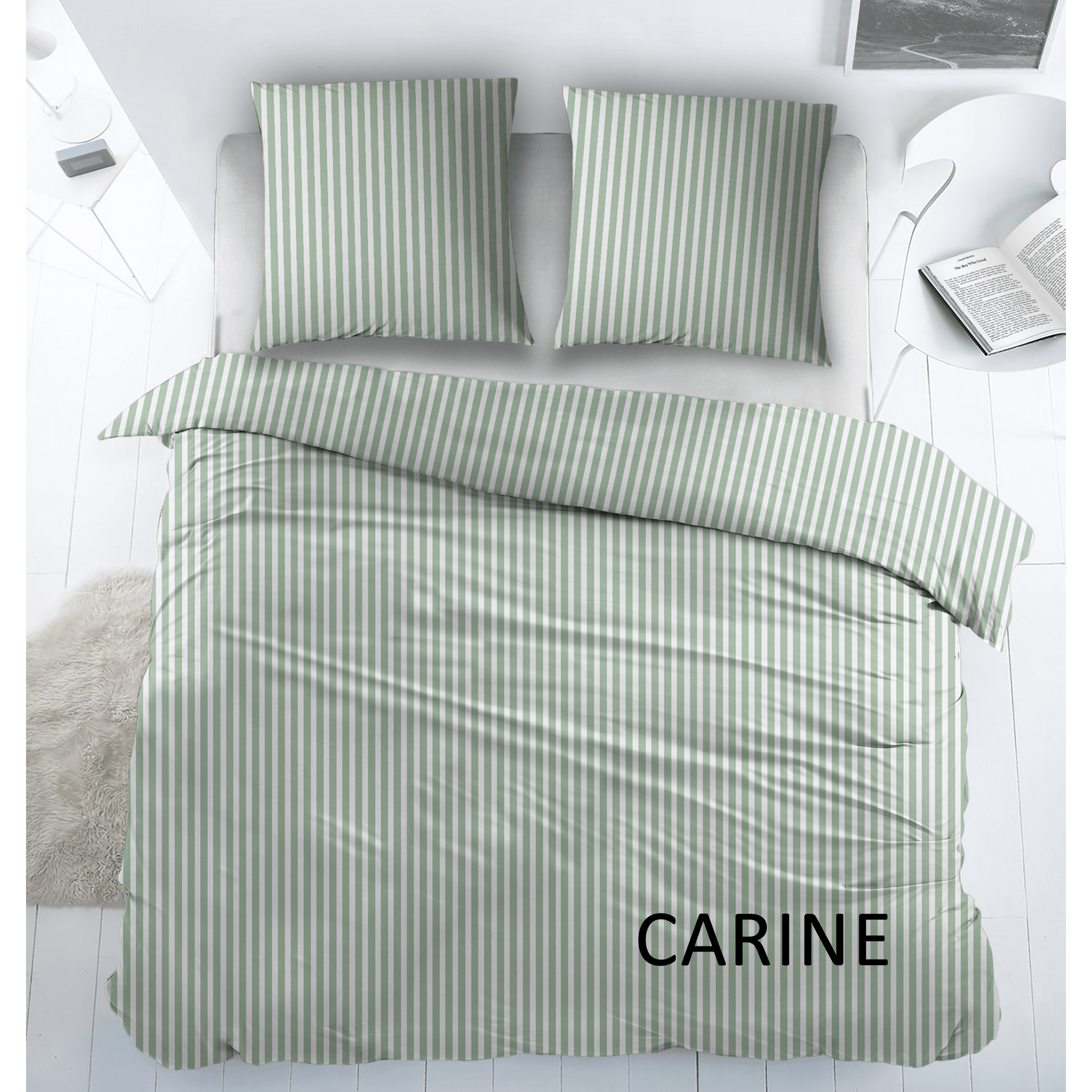 Housse de Couette Sleepnight Coton Carine Vert
