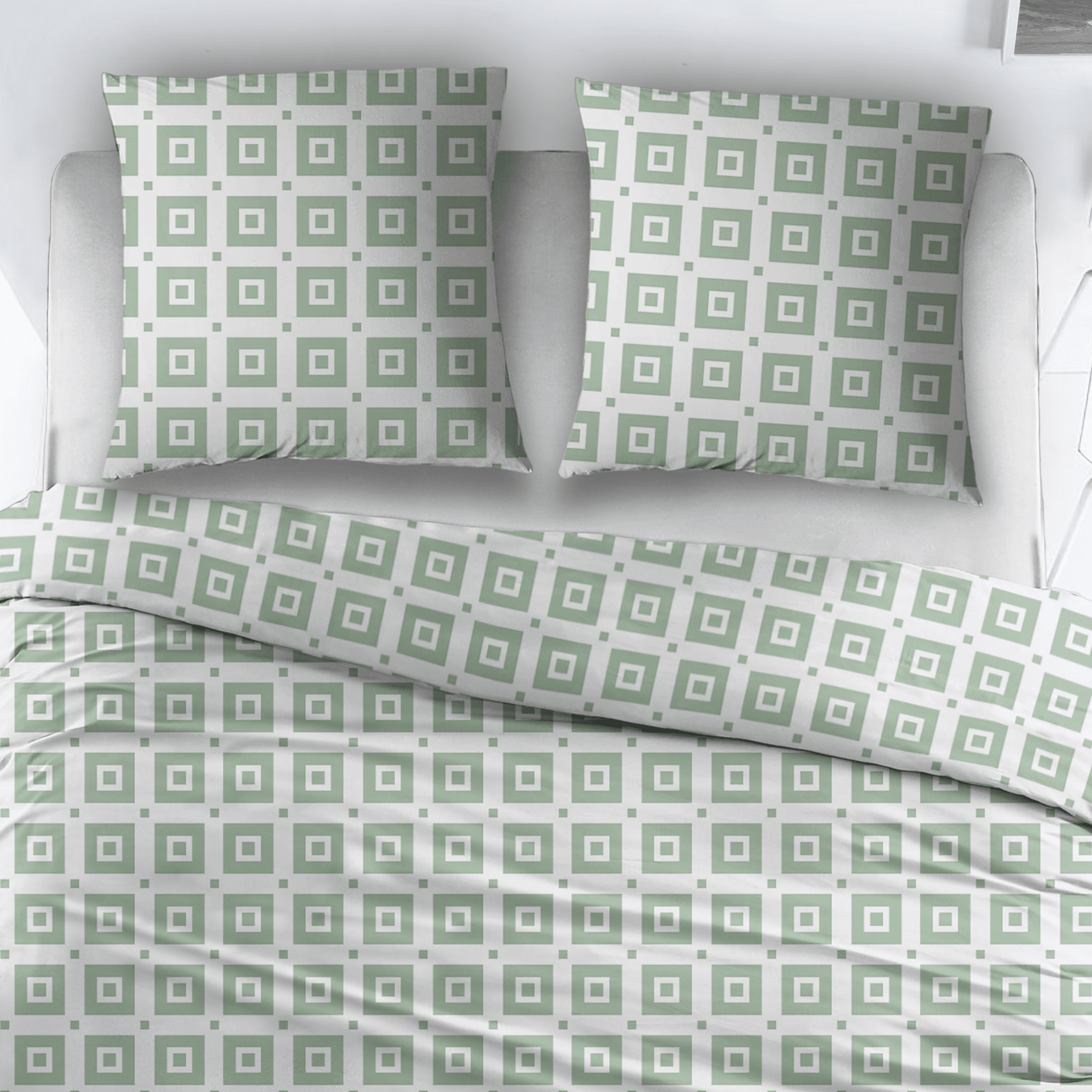 Sleepnight Housse de Couette Coton Caroline Vert