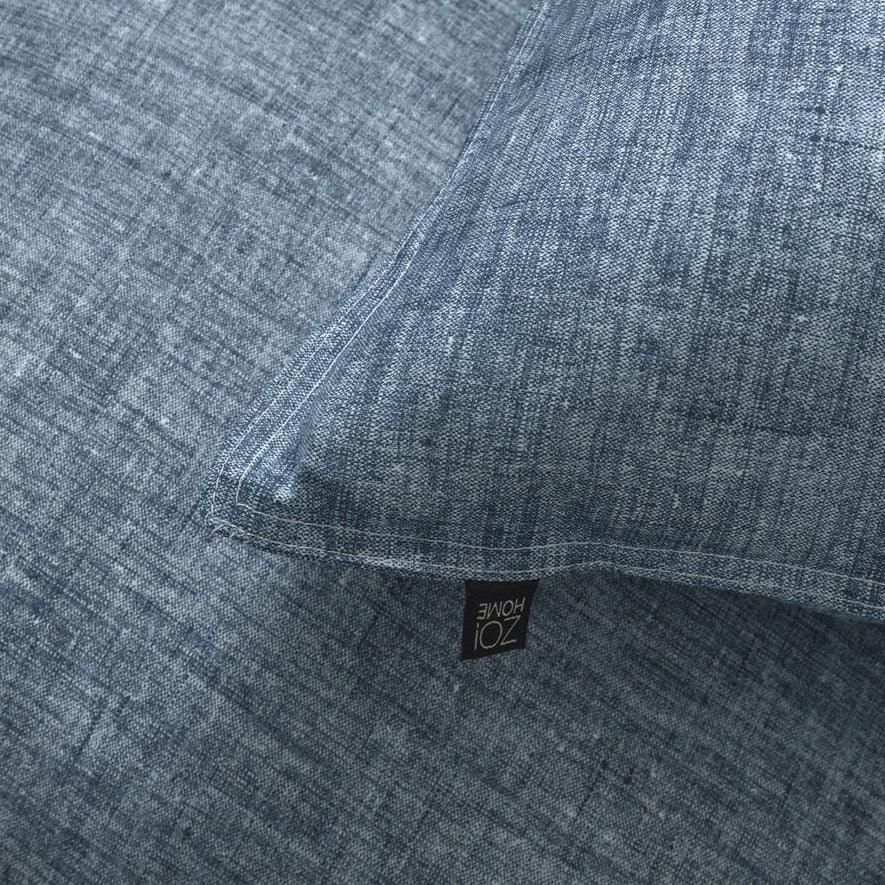 Zo Home Dekbedovertrek Lino Urban Blue Katoen - Bedtextielonline.be