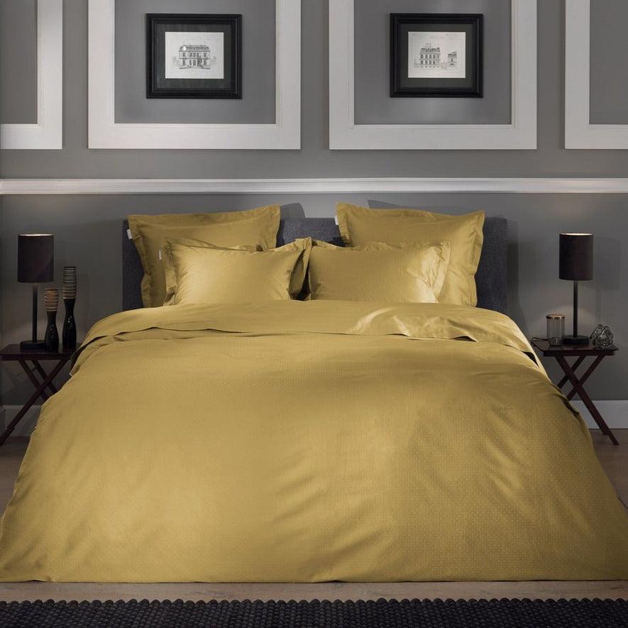 Heckett Lane Dekbedovertrek Punto Amber Gold Satijn - Bedtextielonline.be