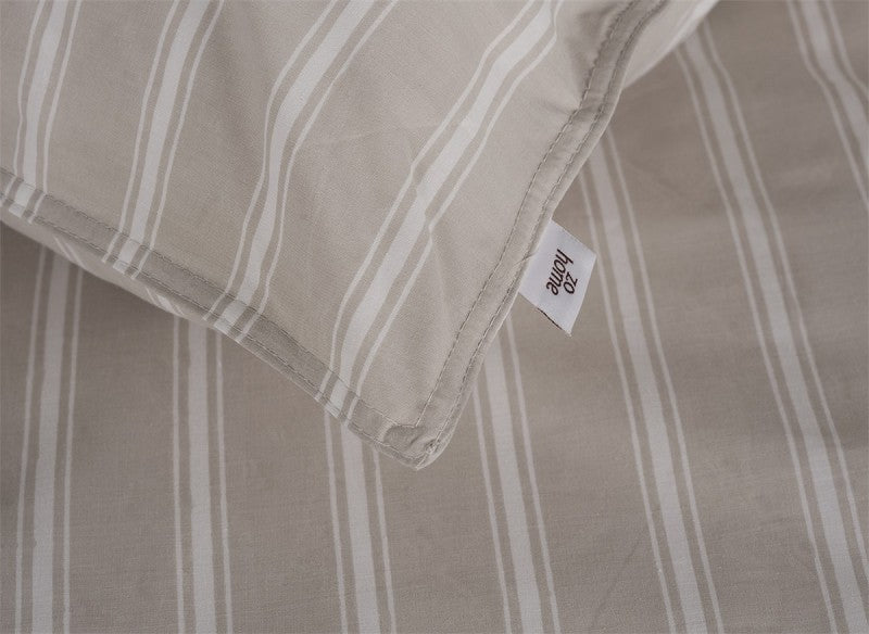 Zo Home Housse de couette Percale Righe di Percalle Taupe Clair