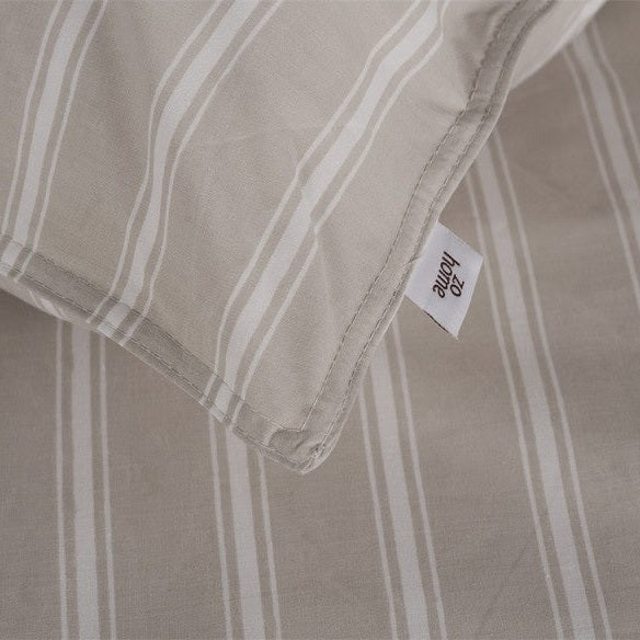 Zo Home Bettbezug Percale Righe di Percalle Light Taupe