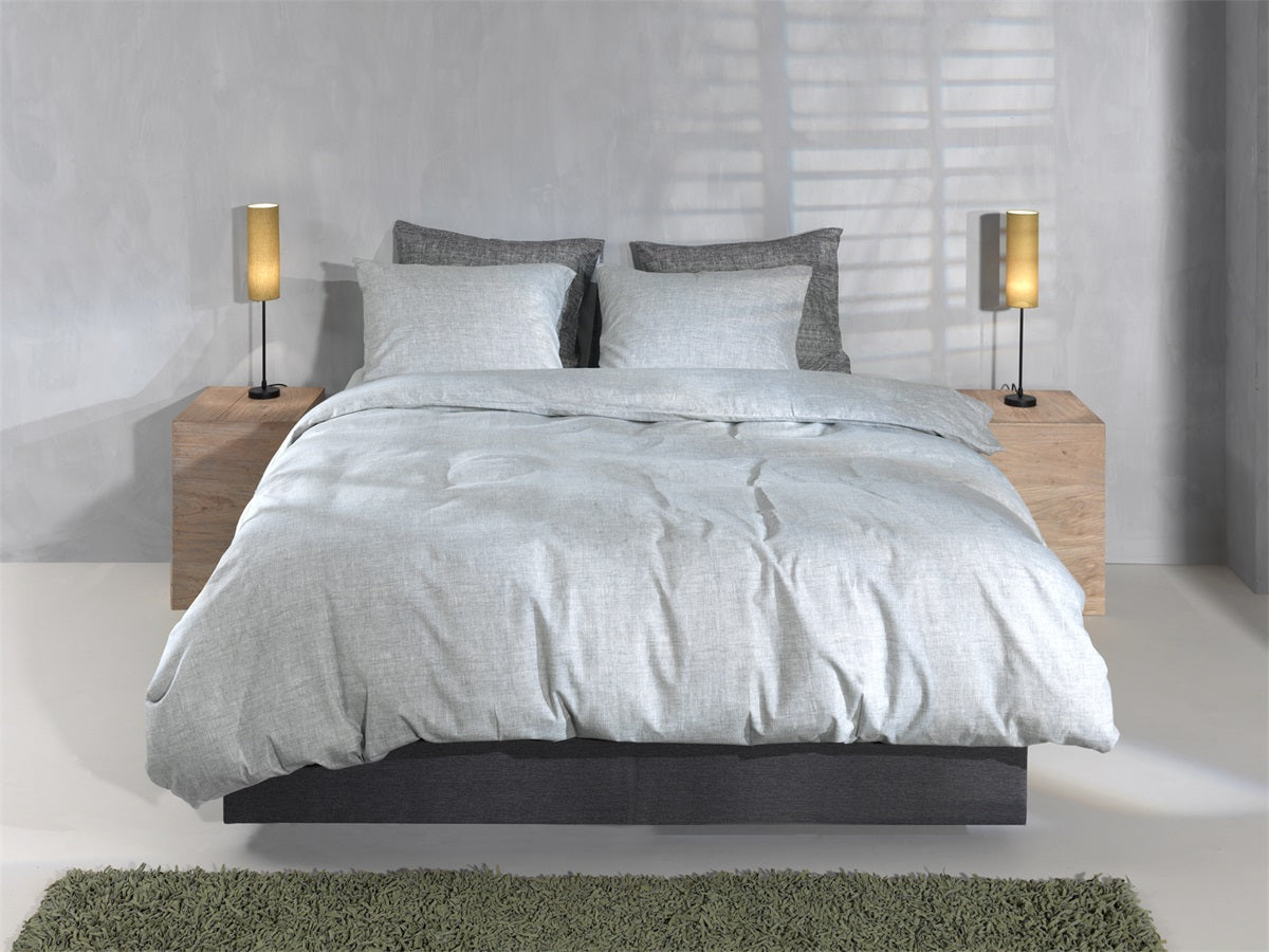 Zo Home Housse de couette Flanella Flanella di Lino Gris Tourterelle
