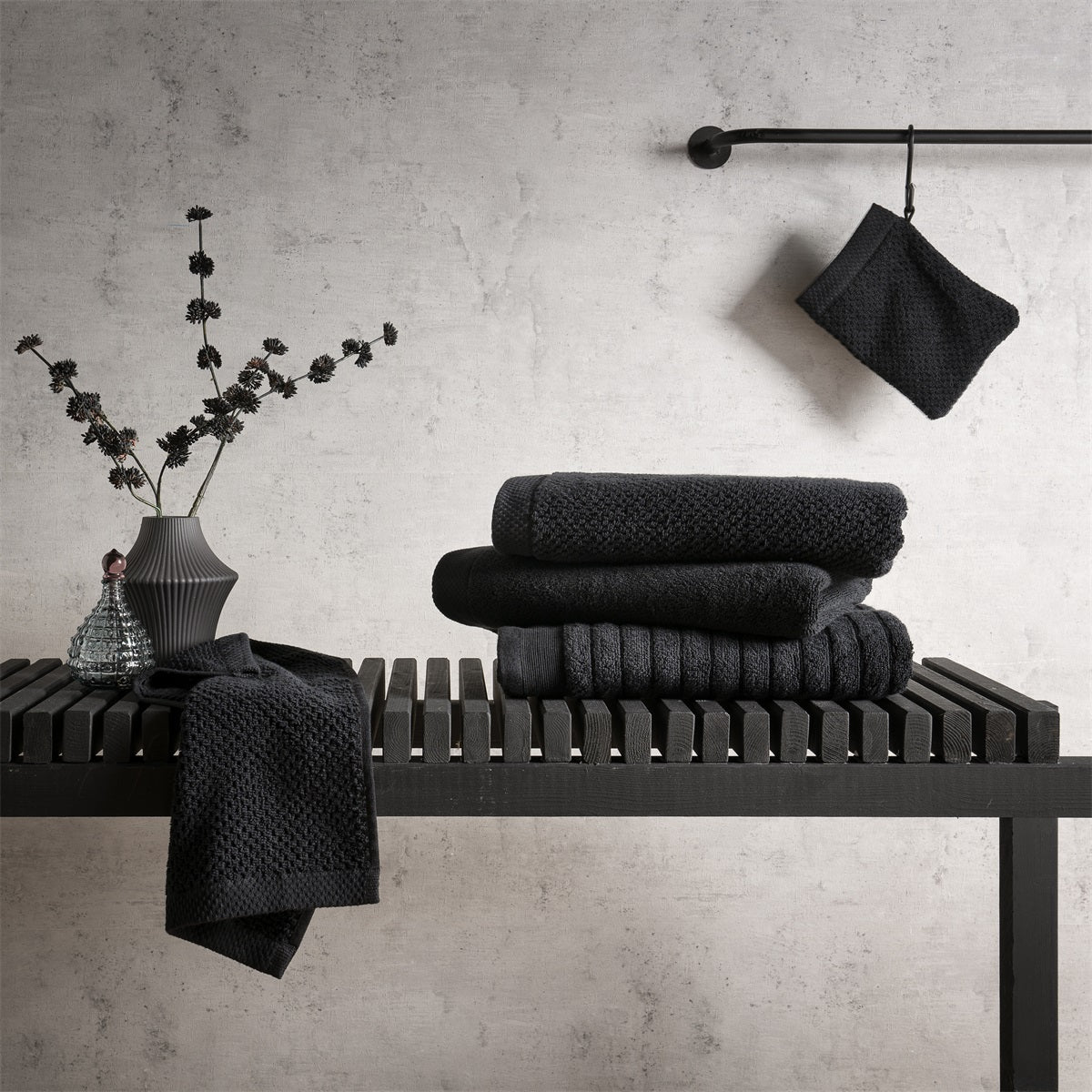 Heckettlane Bath Textiles Grant Classic Nuit Noir