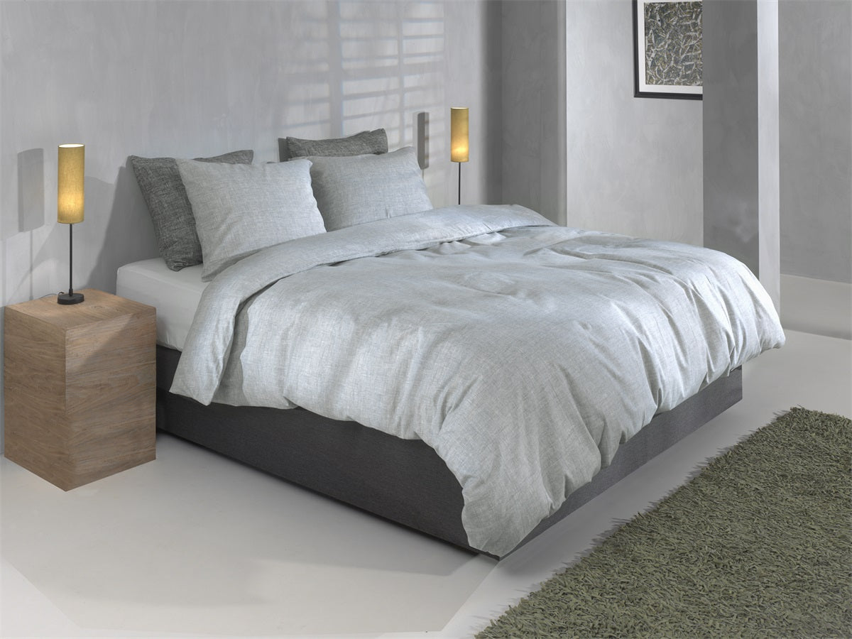 Zo Home Housse de couette Flanella Flanella di Lino Gris Tourterelle