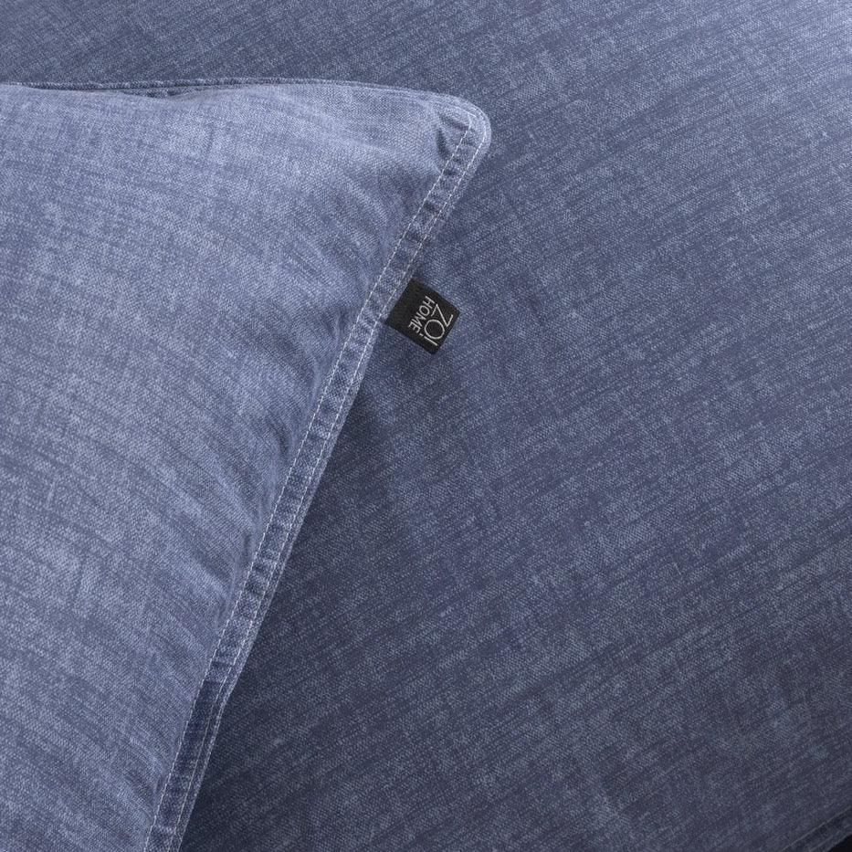 Zo Home Dekbedovertrek Lino Bonnet Blue Katoen - Bedtextielonline.be