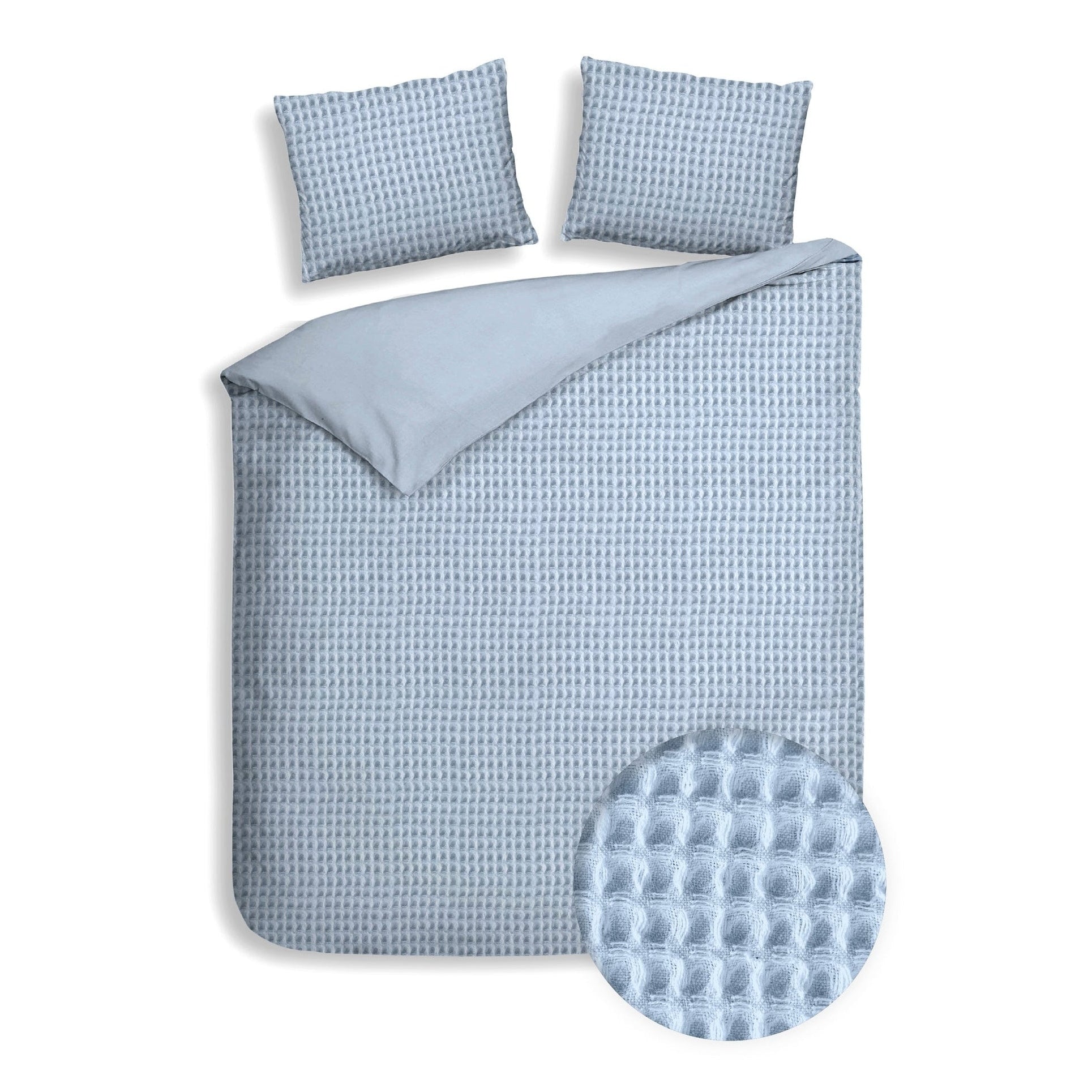 Housse de couette Heckettlane en coton bleu glacier Vafala