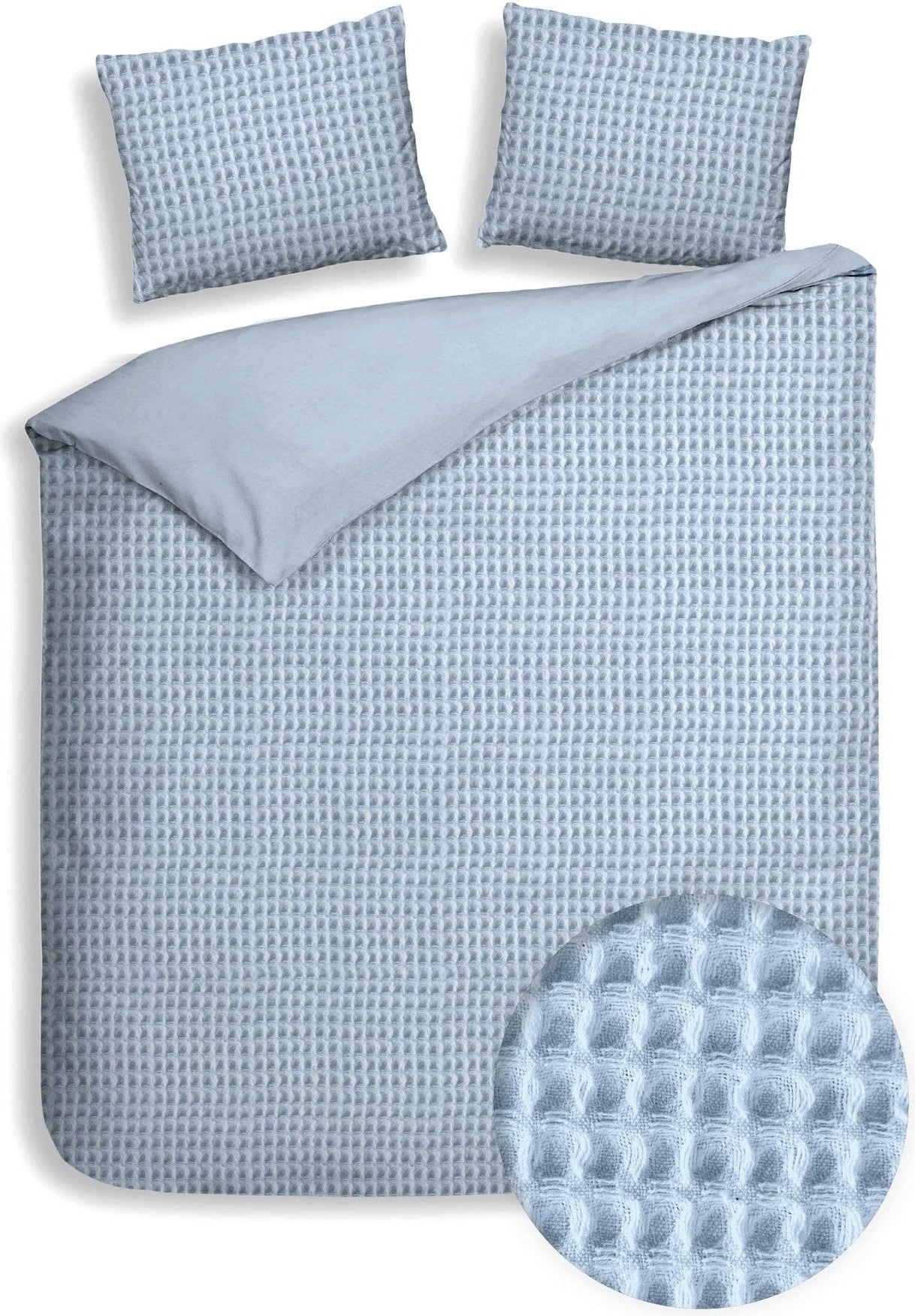 Housse de couette Heckettlane en coton bleu glacier Vafala