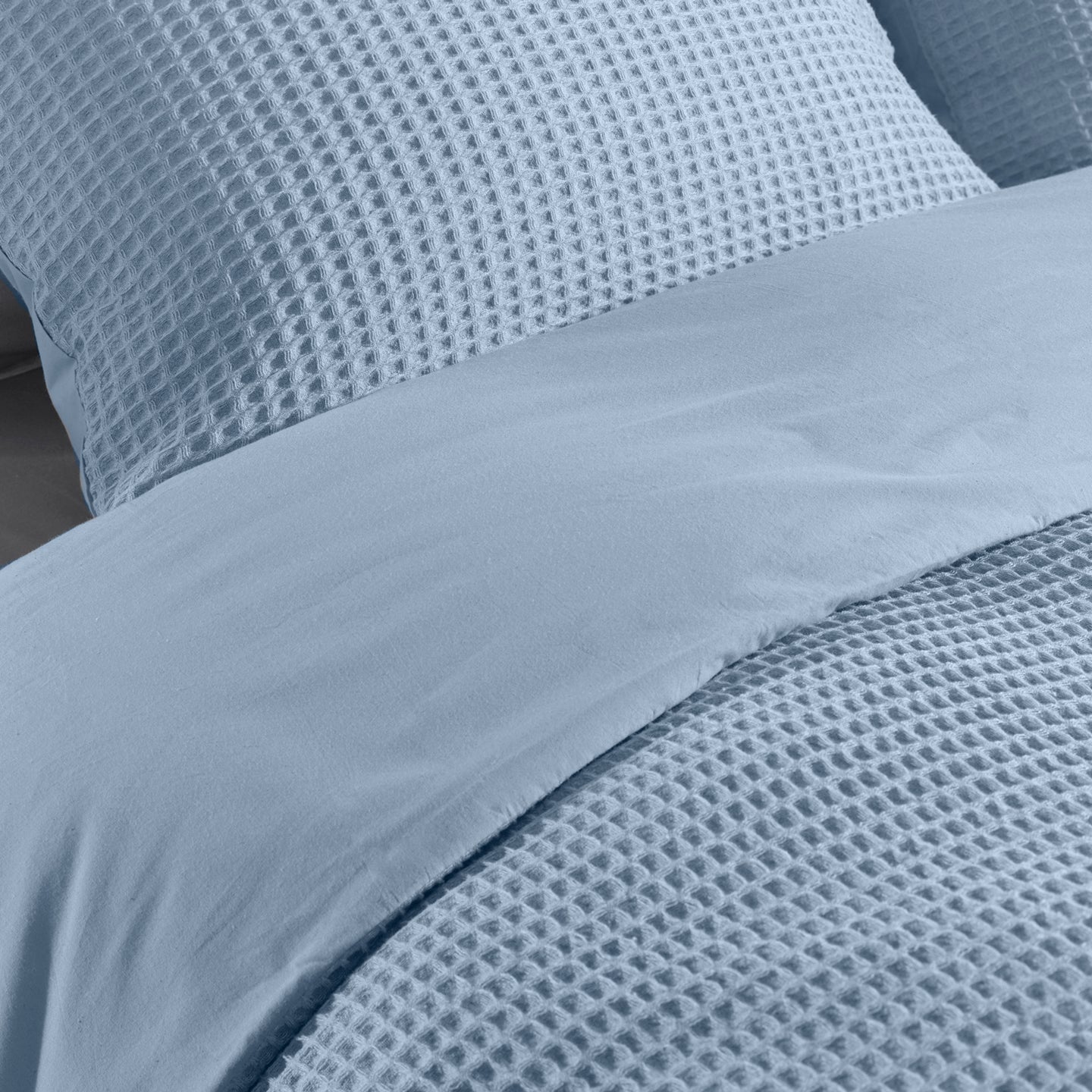 Housse de couette Heckettlane en coton bleu glacier Vafala