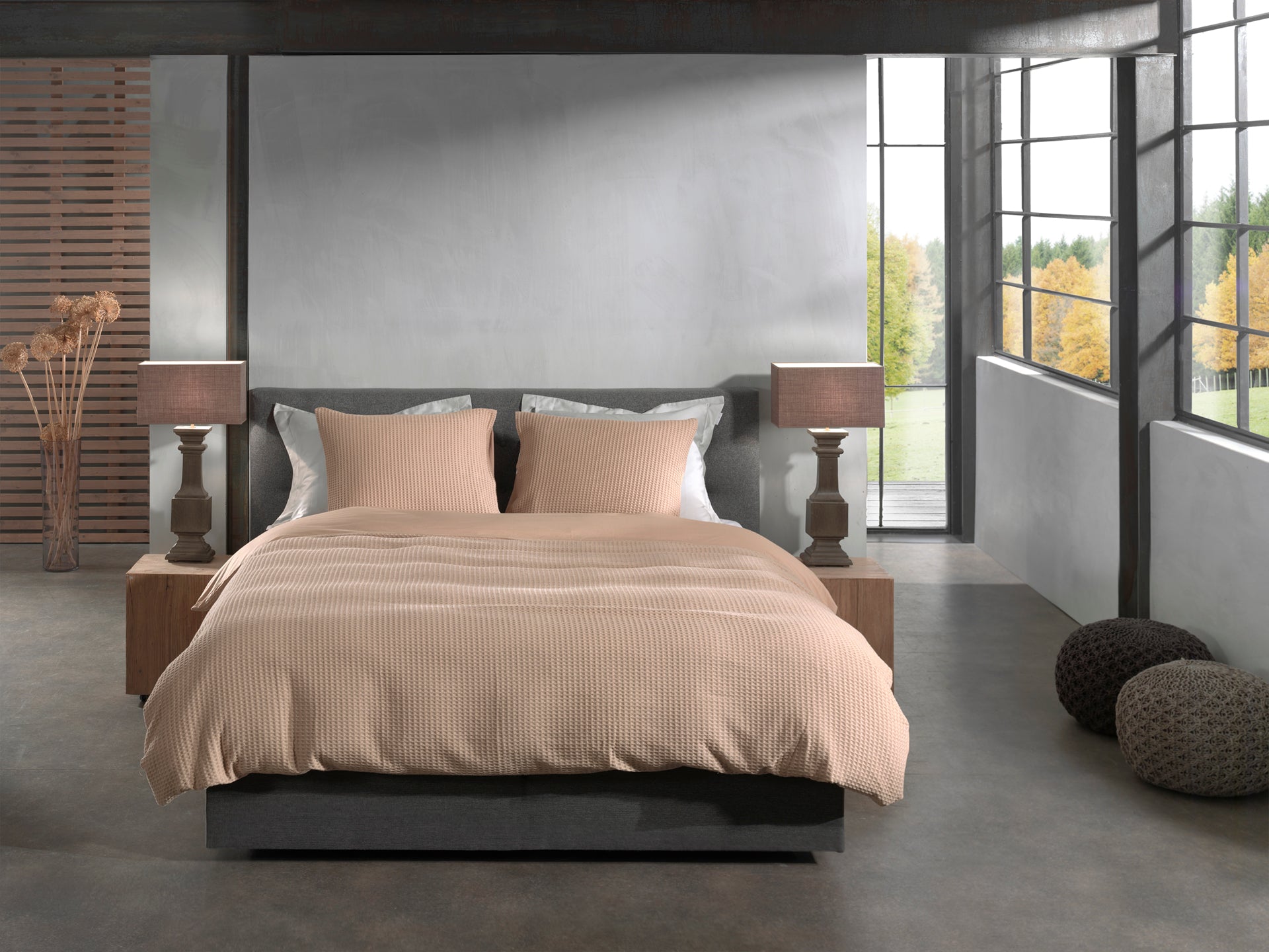 Housse de couette Heckettlane en coton Vafala kaki pâle