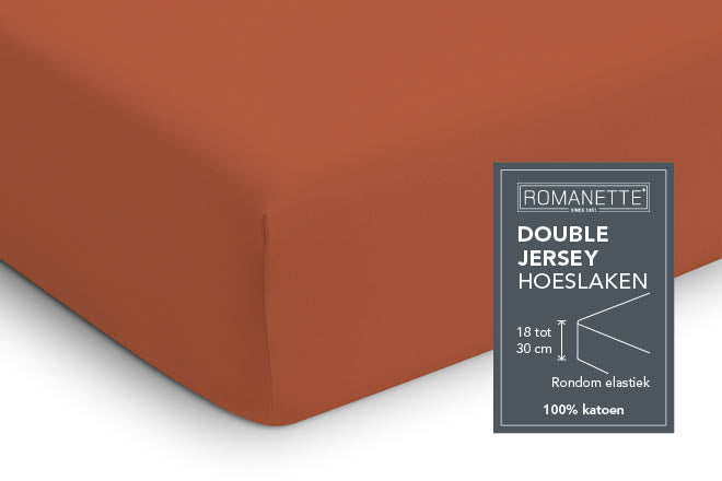 Romanette Hoeslaken Double Jersey Terracotta