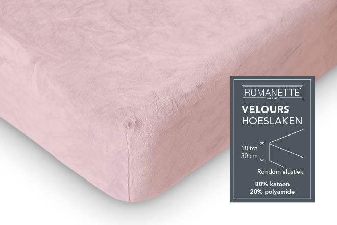 Drap-housse Romanette Velours Blush