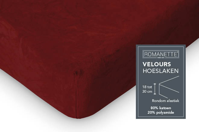 Drap-housse Romanette Velours Bordo