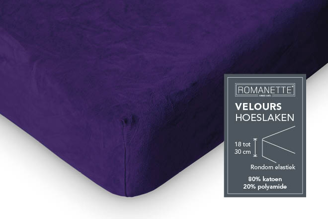 Drap-housse Romanette Velours Violet