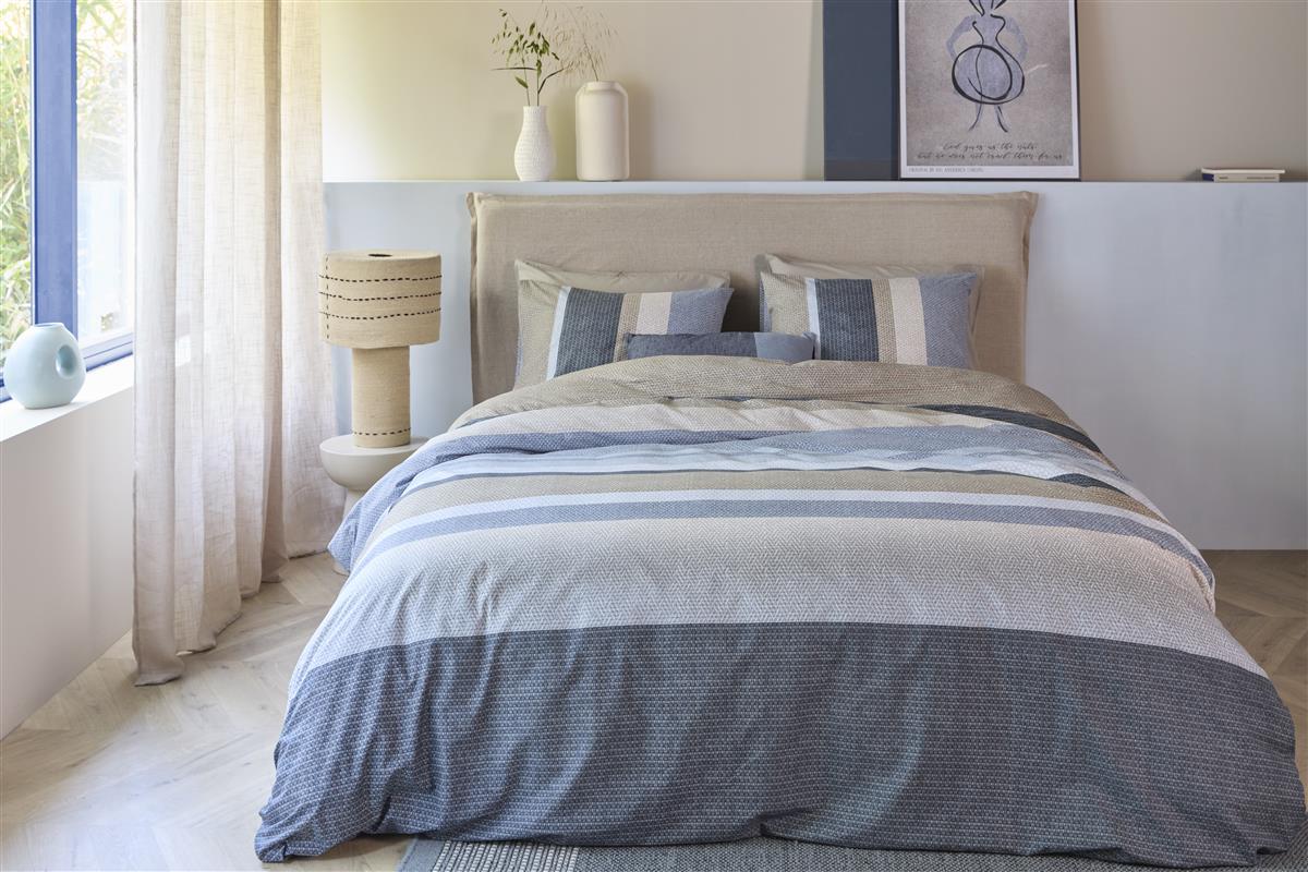 Housse de couette Beddinghouse en coton Jorren bleu gris
