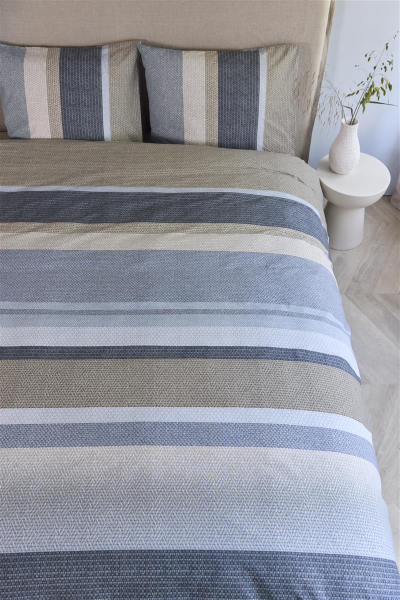 Beddinghouse Dekbedovertrek Katoen Jorren Blauw Grijs