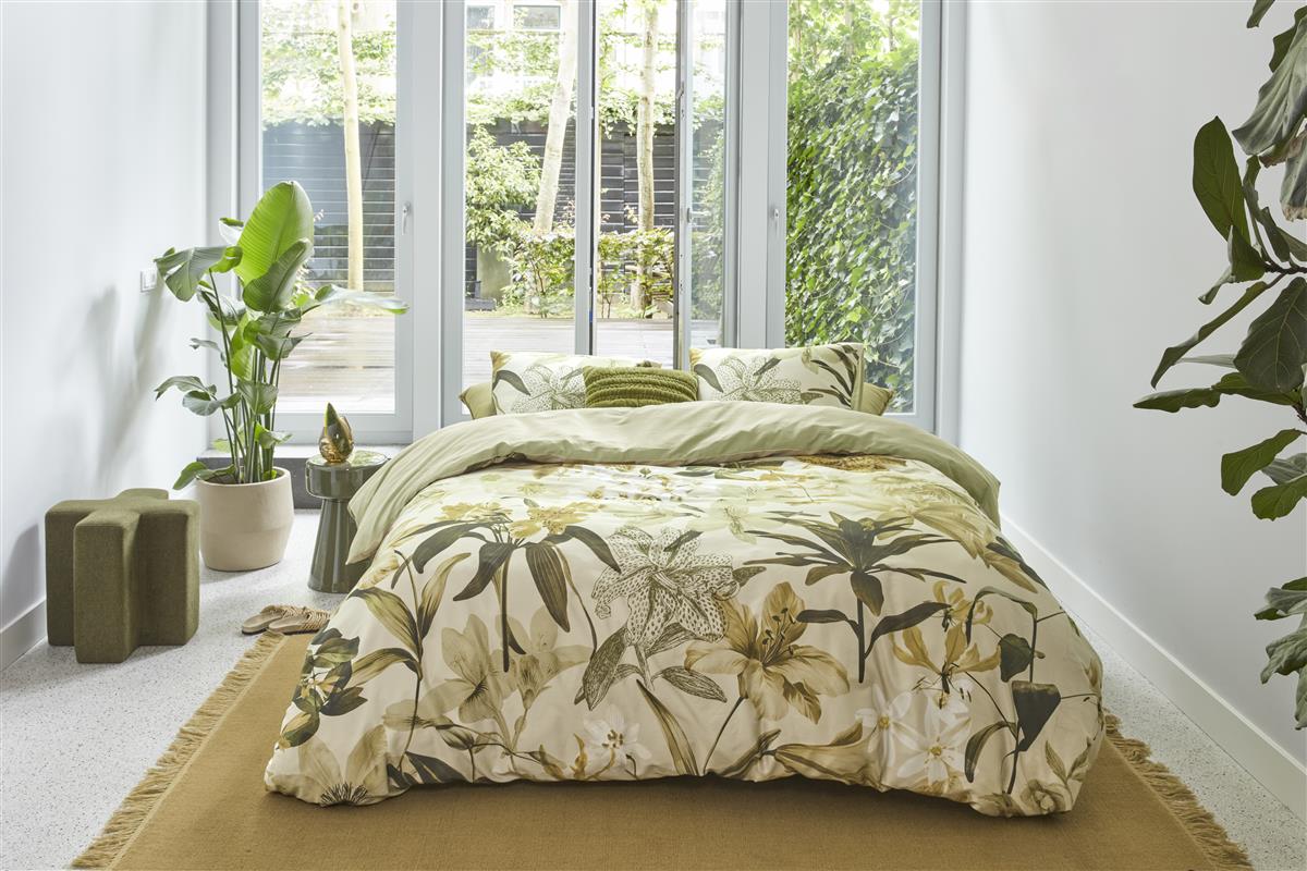 Beddinghouse Dekbedovertrek Satijn Kiley Groen