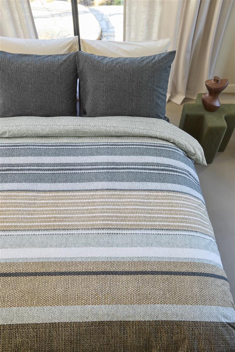 Bedinghouse Housse de Couette Coton Lex Gris Vert