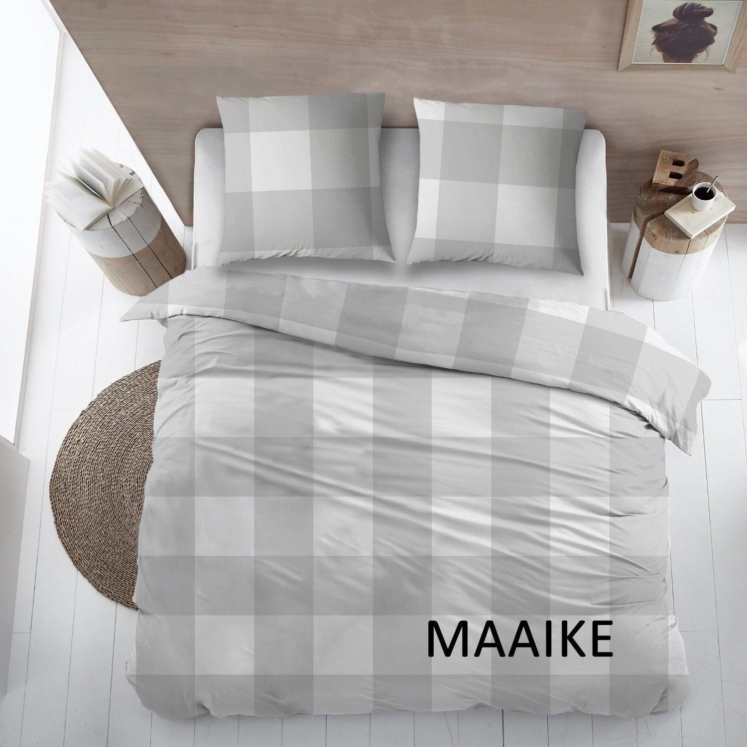 Dekbedovertrek Katoen Maaike Grijs - Bedtextielonline.be