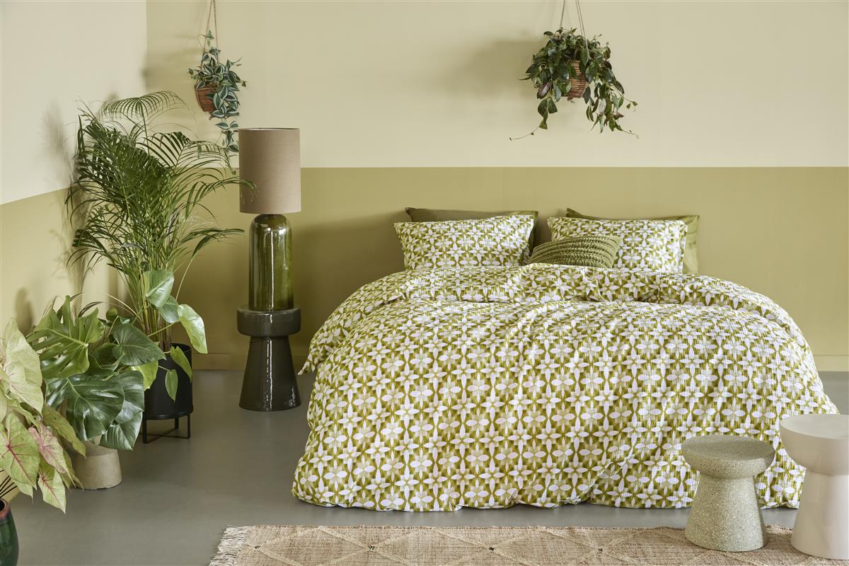 Beddinghouse Dekbedovertrek Seersucker Mae Groen