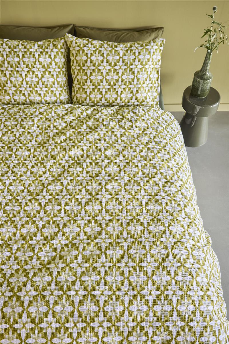 Beddinghouse Dekbedovertrek Seersucker Mae Groen
