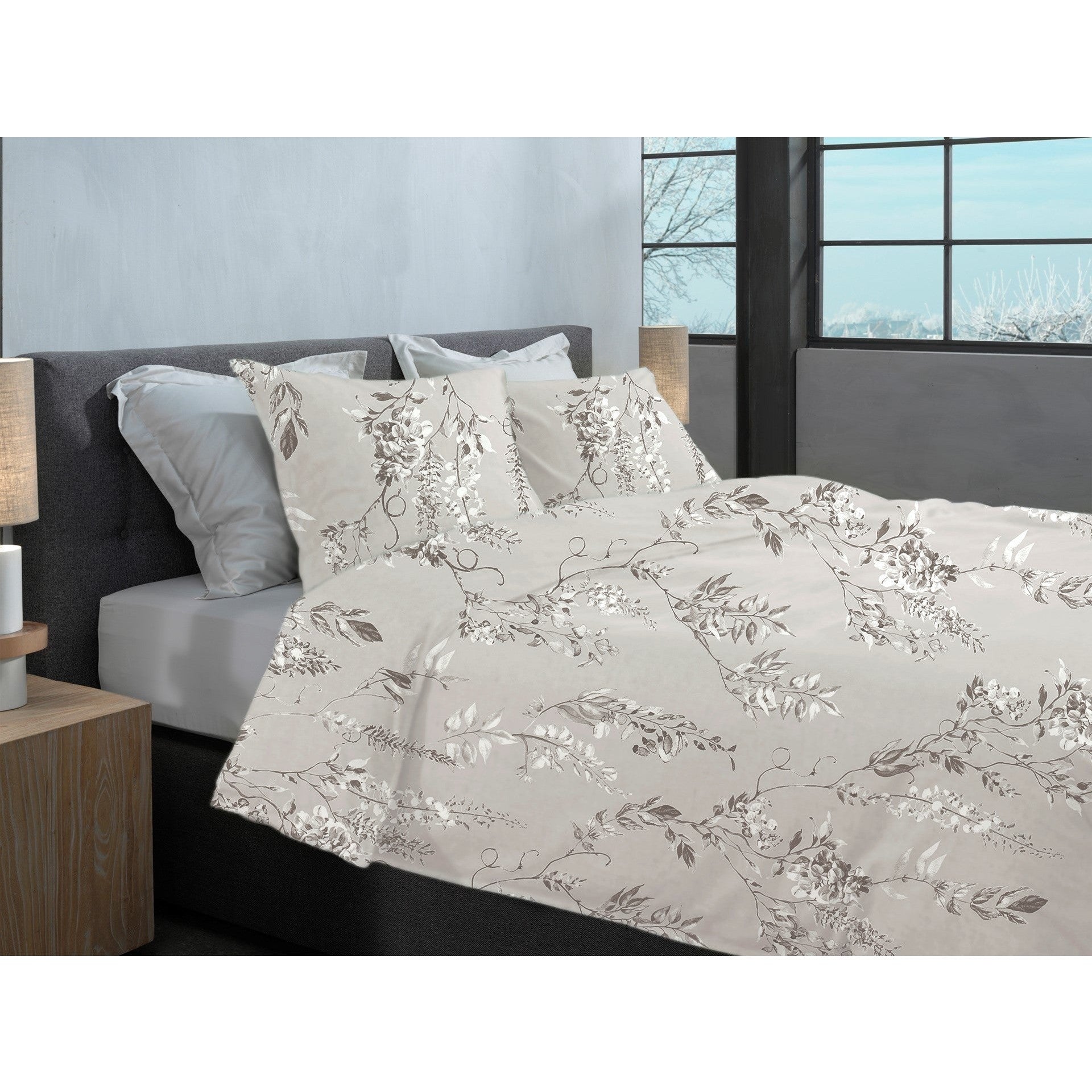 Heckettlane Dekbedovertrek Flanel Chiara Grey