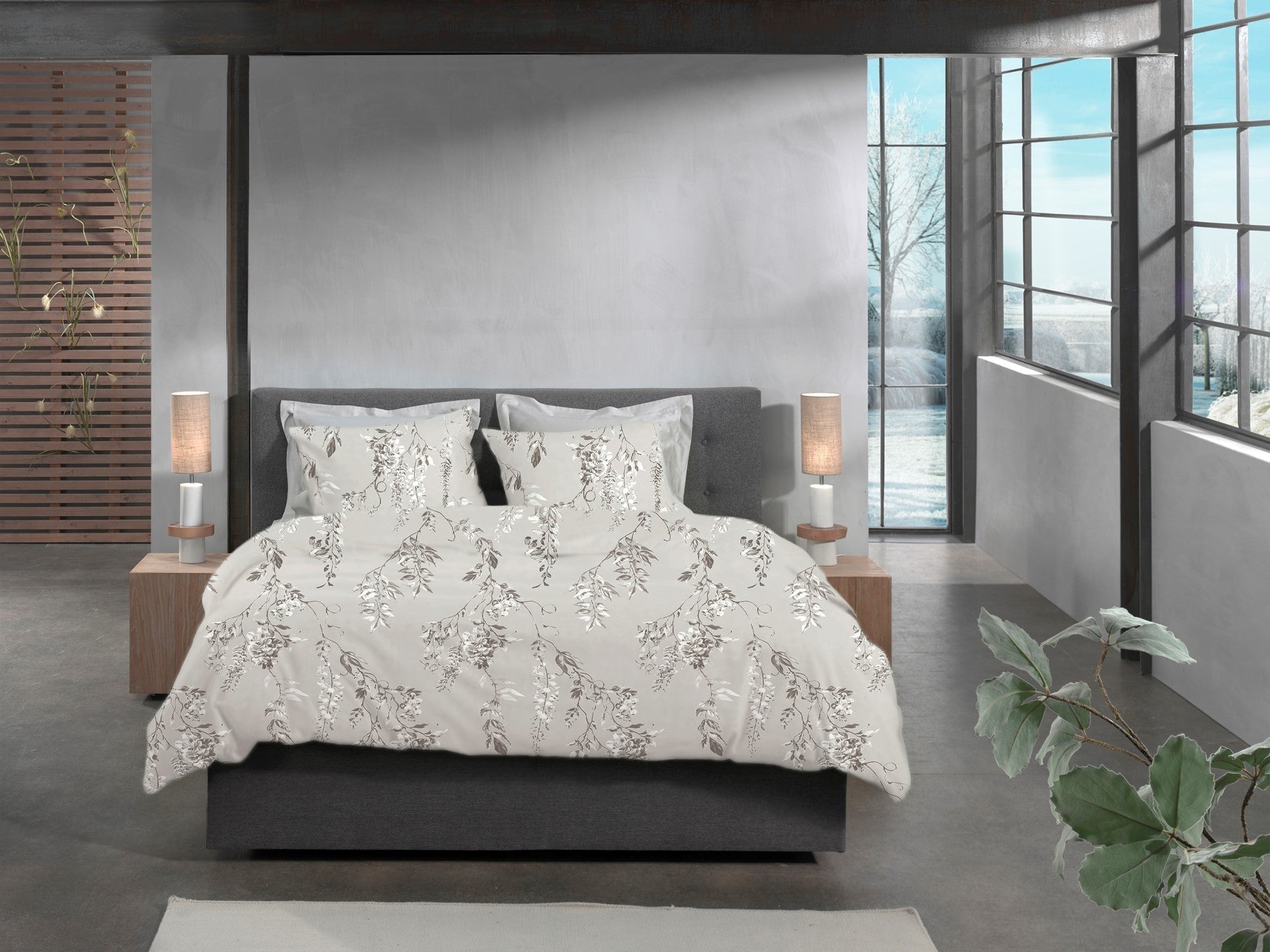 Heckettlane Dekbedovertrek Flanel Chiara Grey