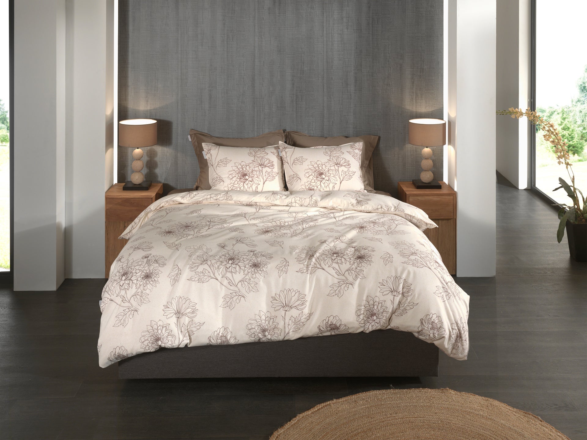 Heckettlane Dekbedovertrek Flanel Gigi Off-White