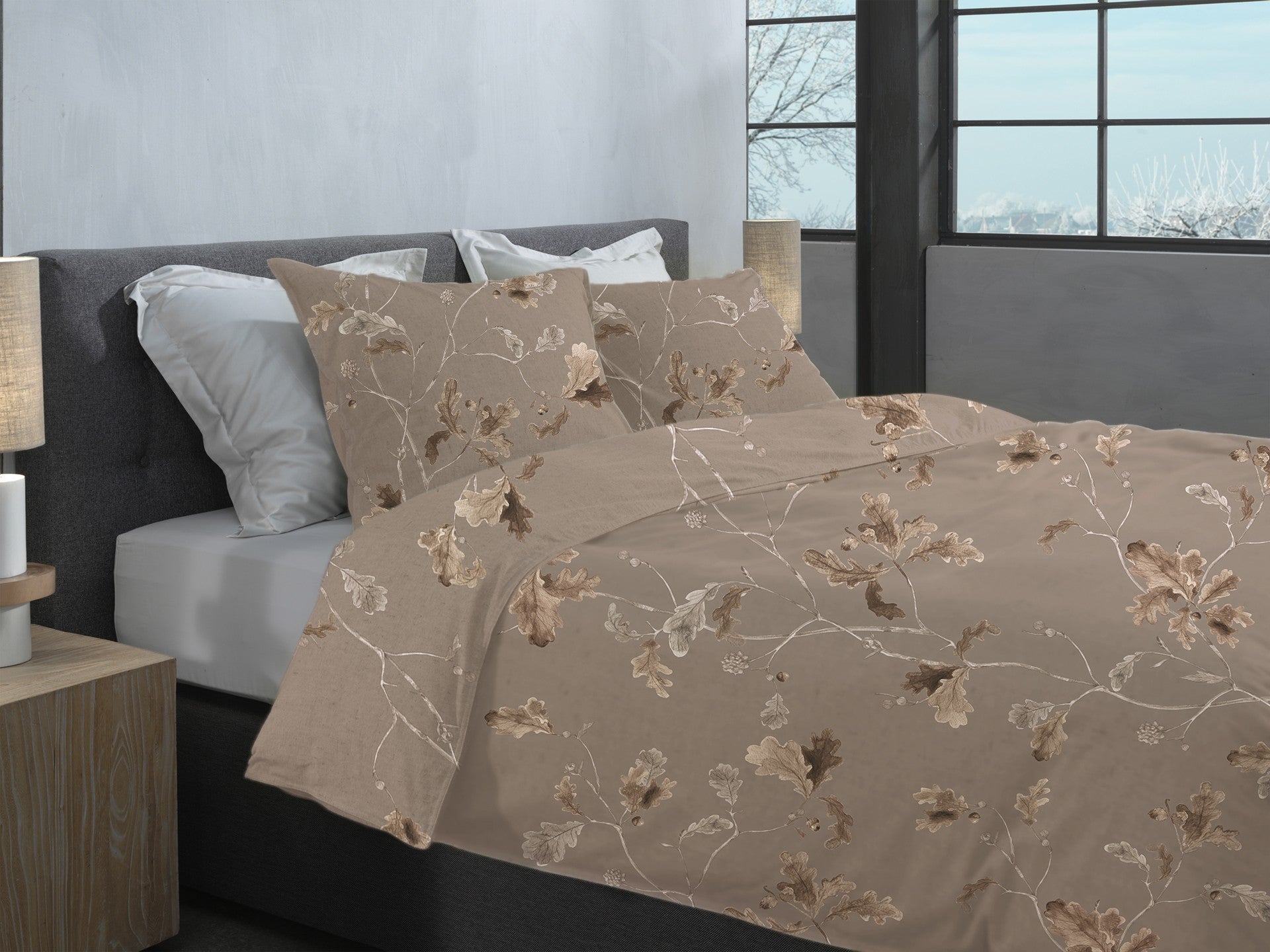 Heckettlane Dekbedovertrek Flanel Bronco Brown