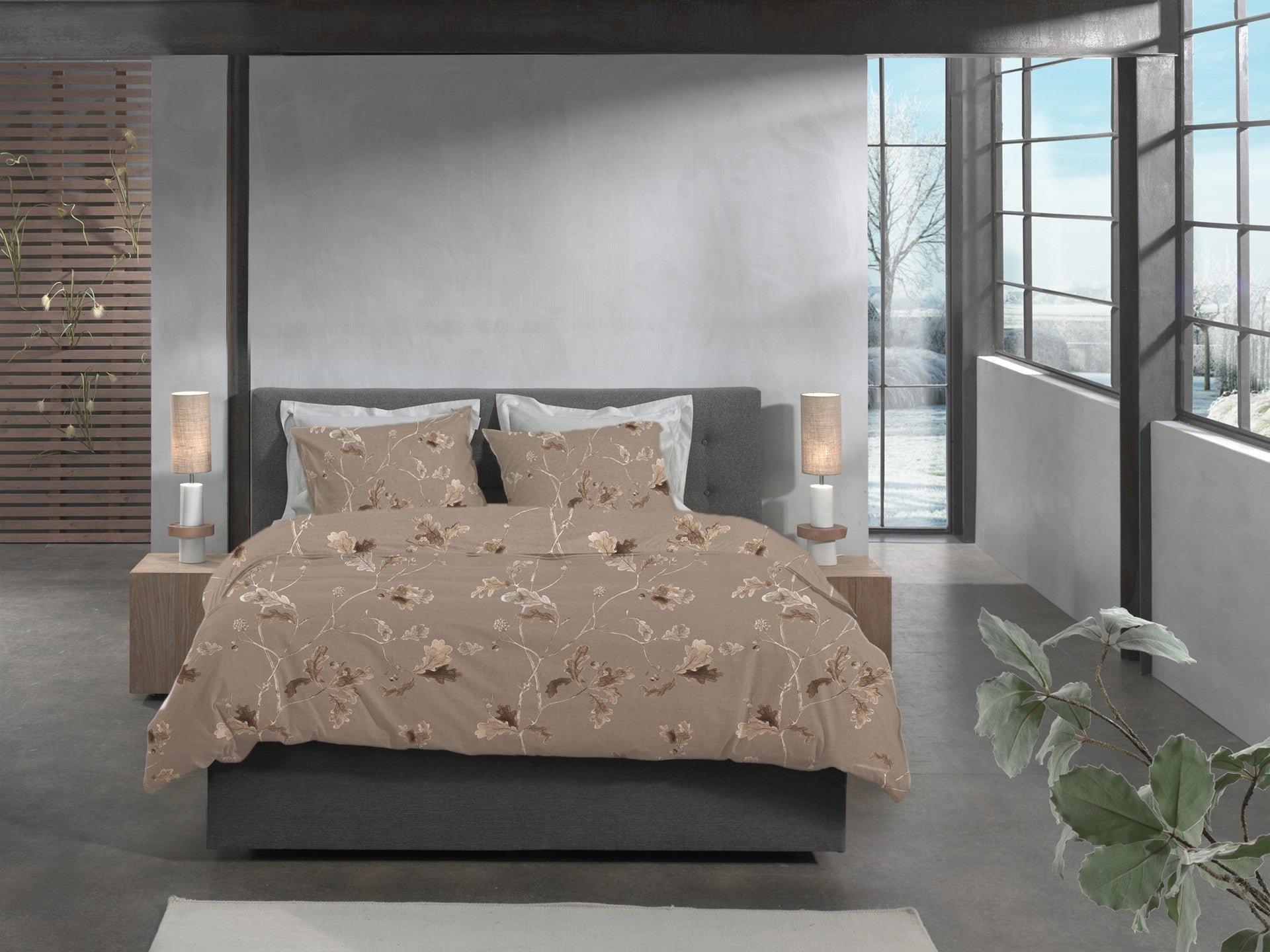 Heckettlane Dekbedovertrek Flanel Bronco Brown