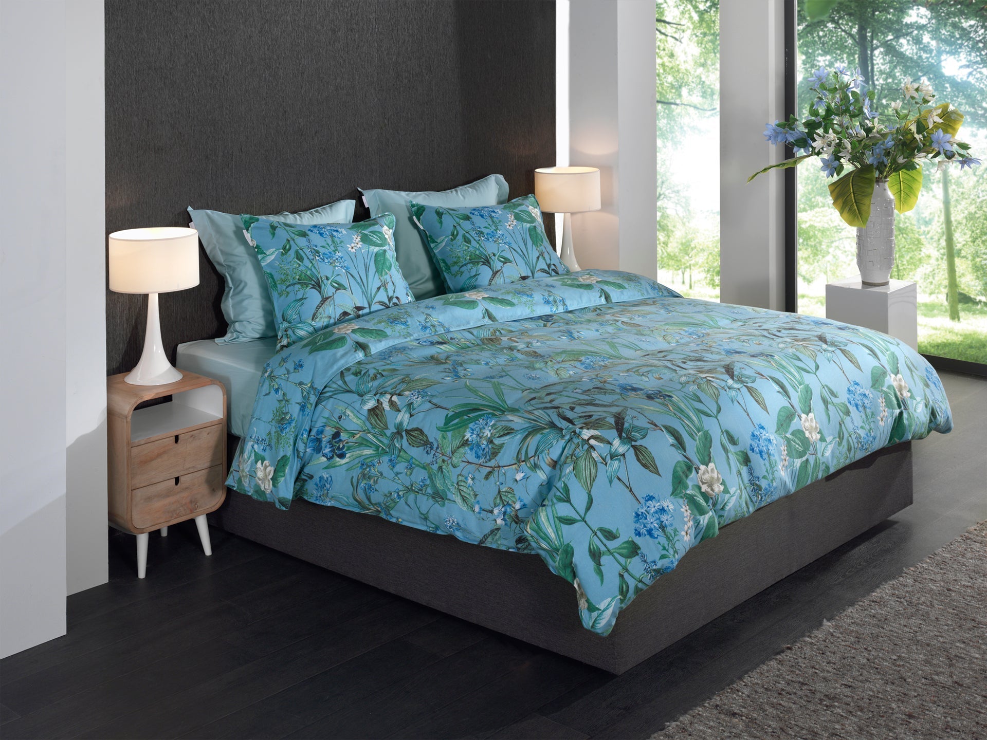 Heckettlane Dekbedovertrek Flanel Martina Blue