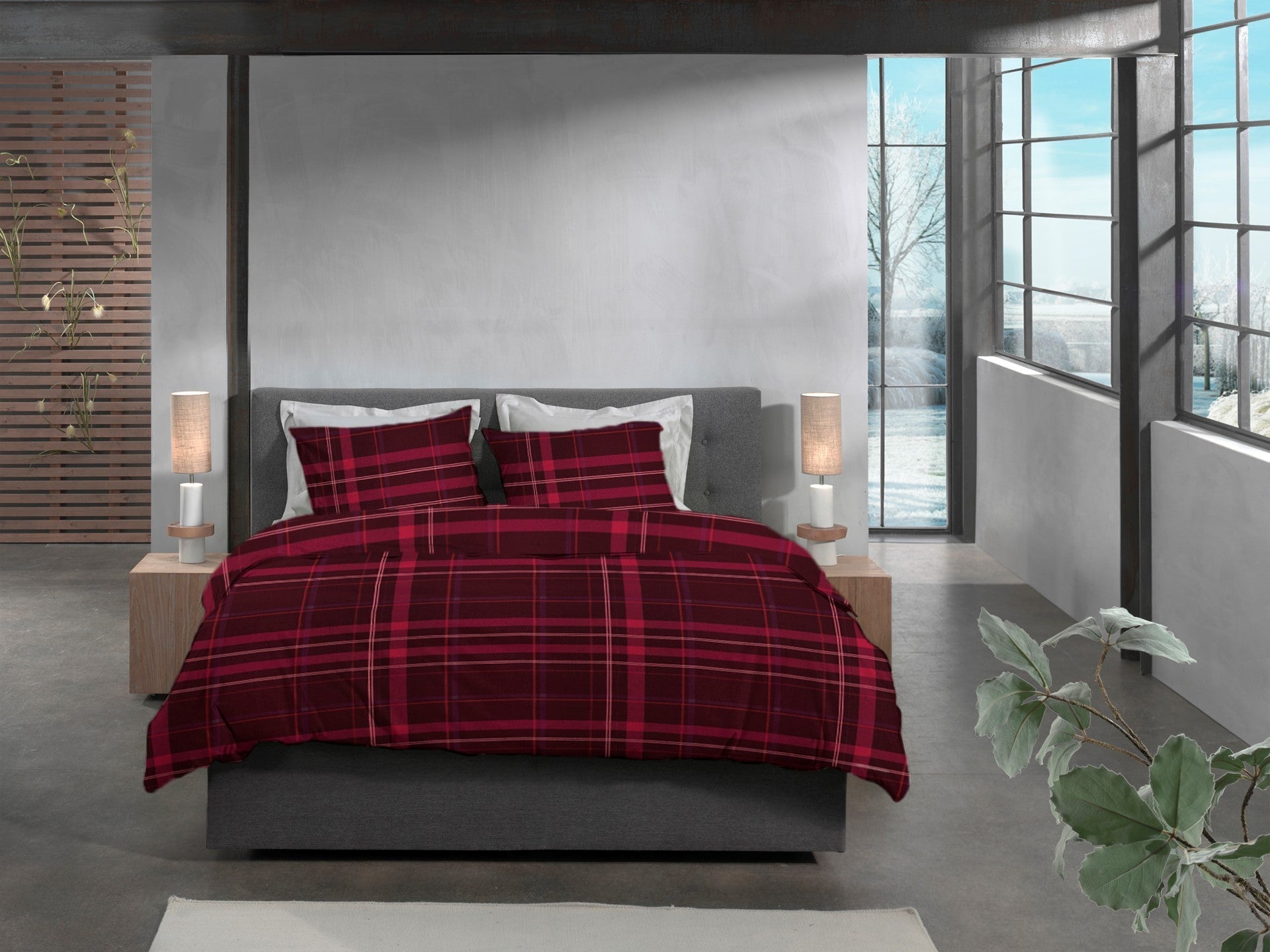 Heckettlane Bettbezug Flanell Silvan Rot