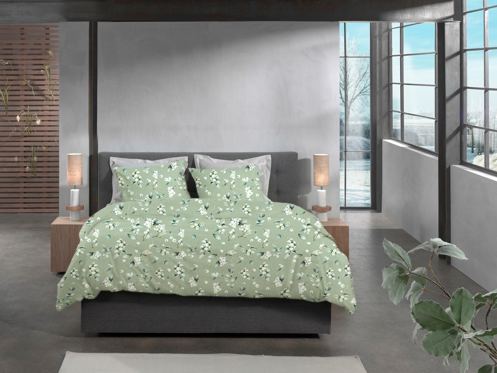 Heckettlane Dekbedovertrek Flanel Ciro Green