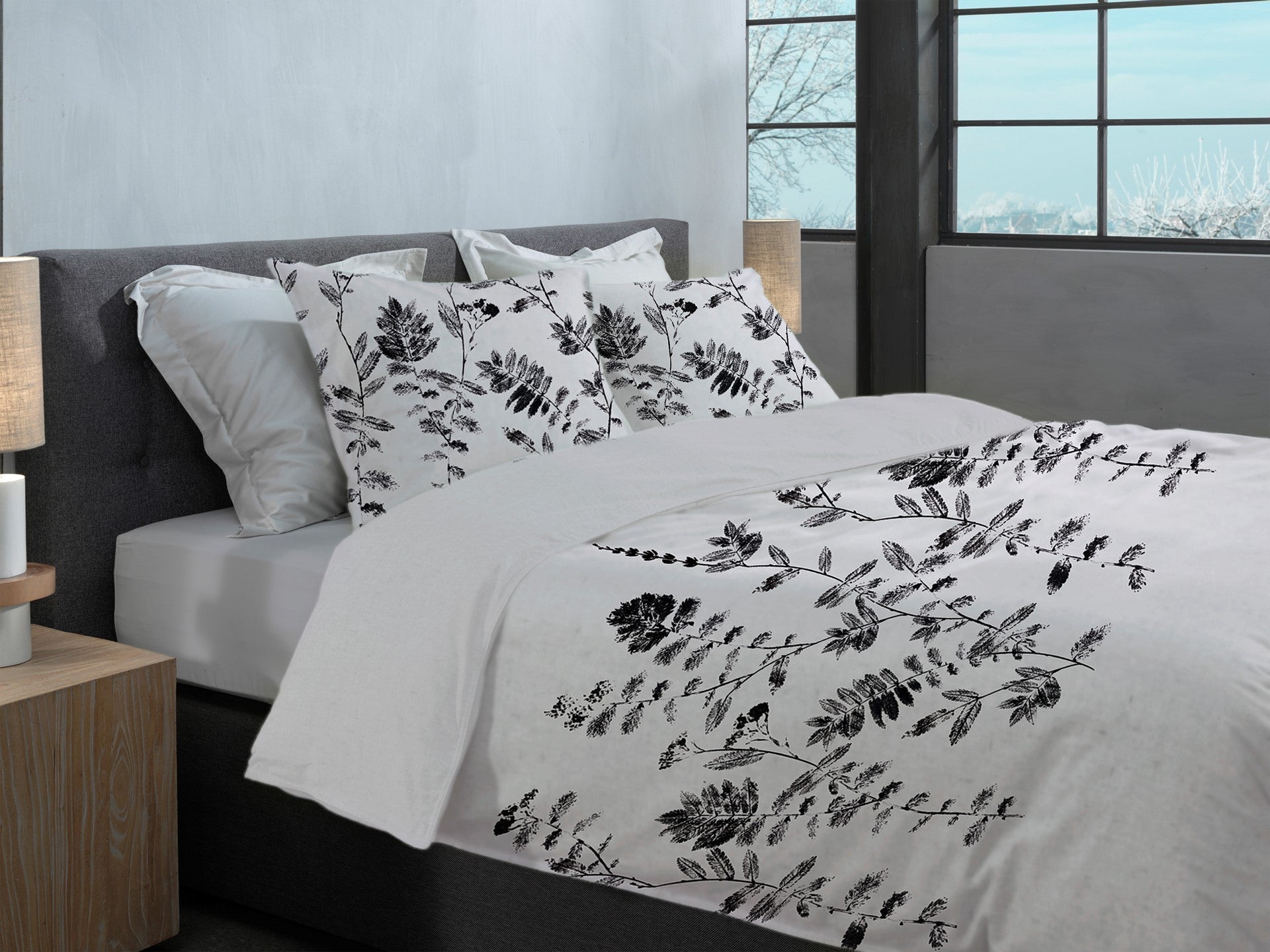 Heckettlane Dekbedovertrek Flanel Rocco Grey