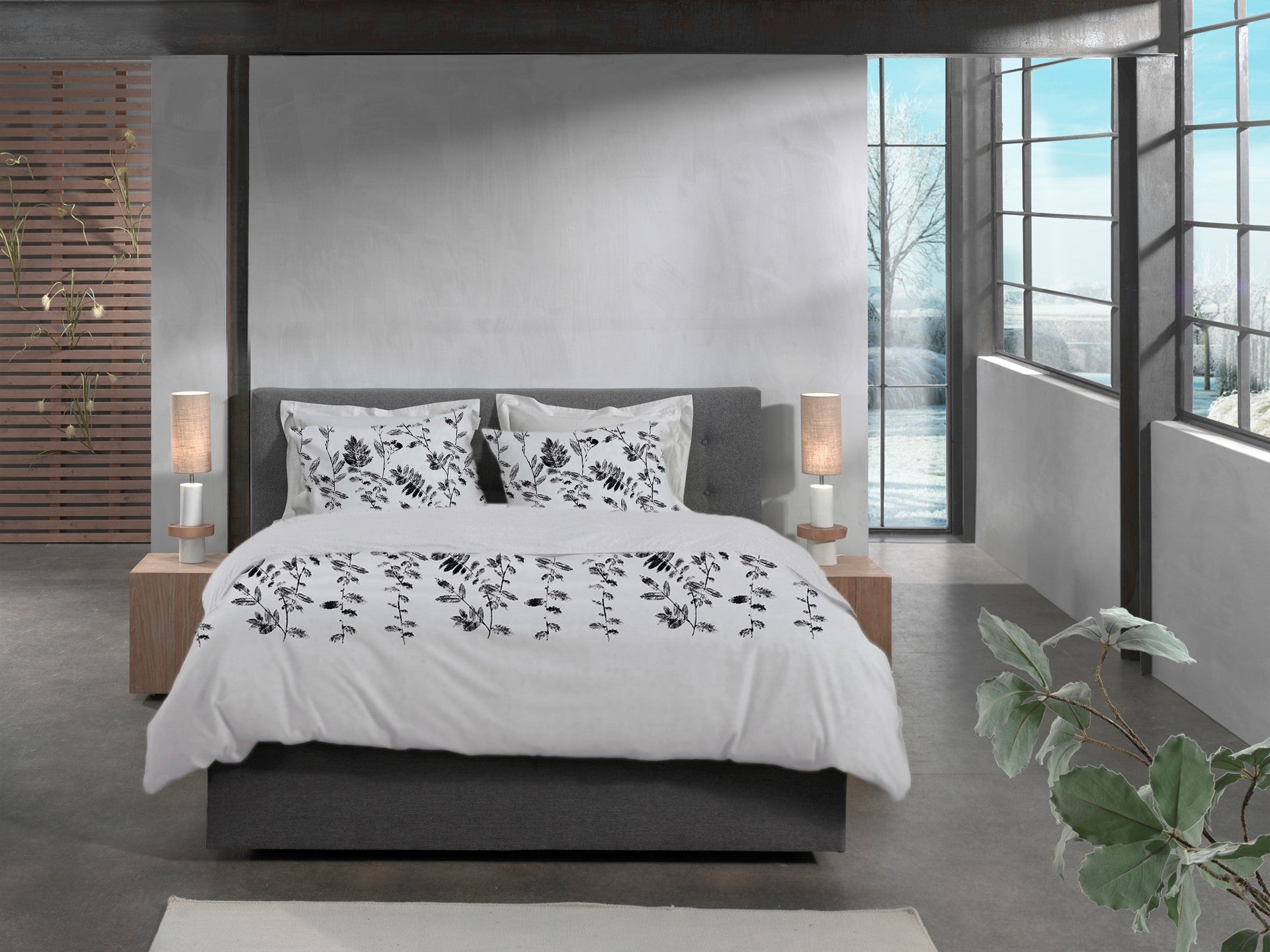 Heckettlane Dekbedovertrek Flanel Rocco Grey