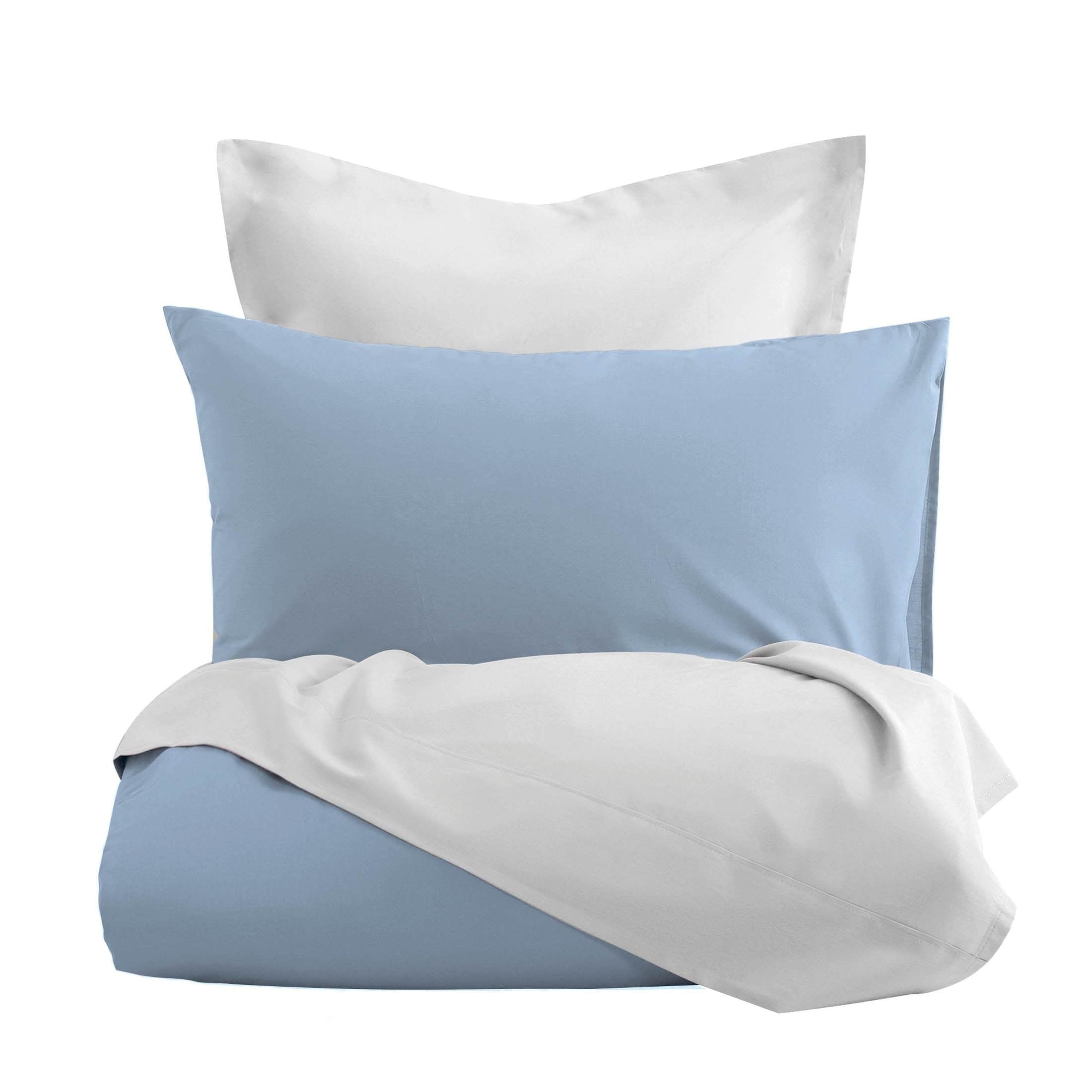 Dekbedovertrek Flanel Comtesse Bleu Wit - Bedtextielonline.be