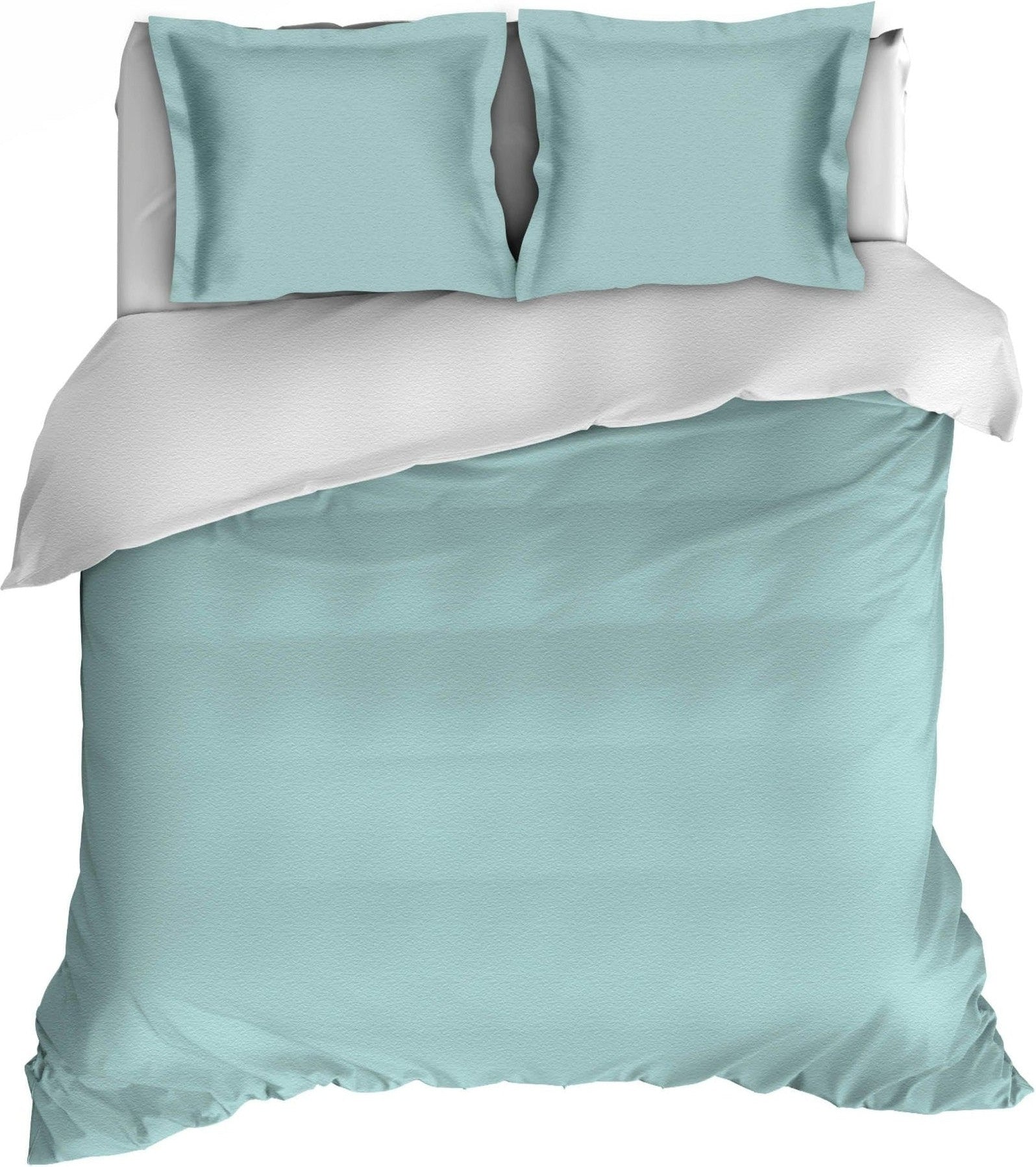 Dekbedovertrek Flanel Comtesse Misty Green Wit - Bedtextielonline.be