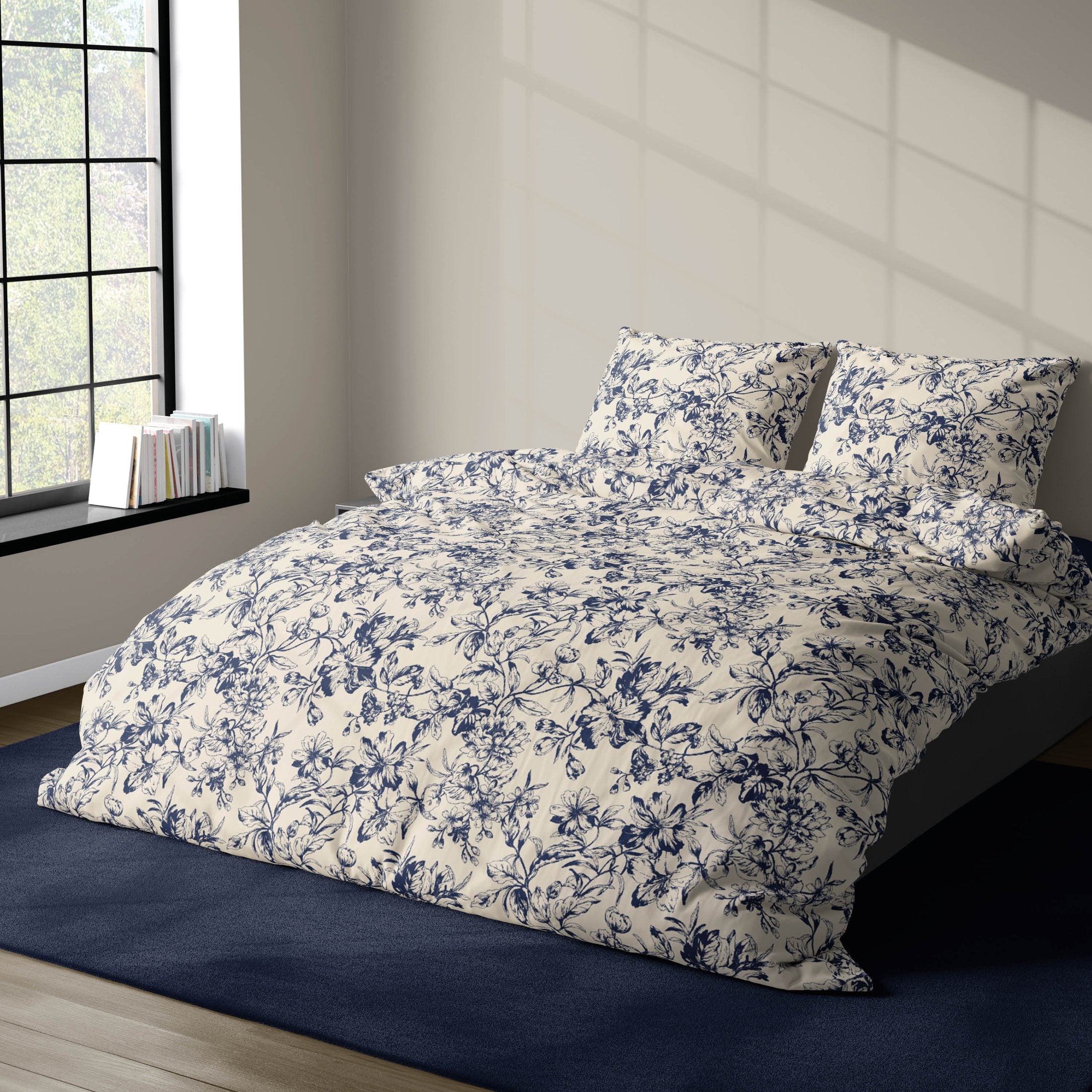 Satin d'Or Dekbedovertrek Satijn Guirlande Blauw