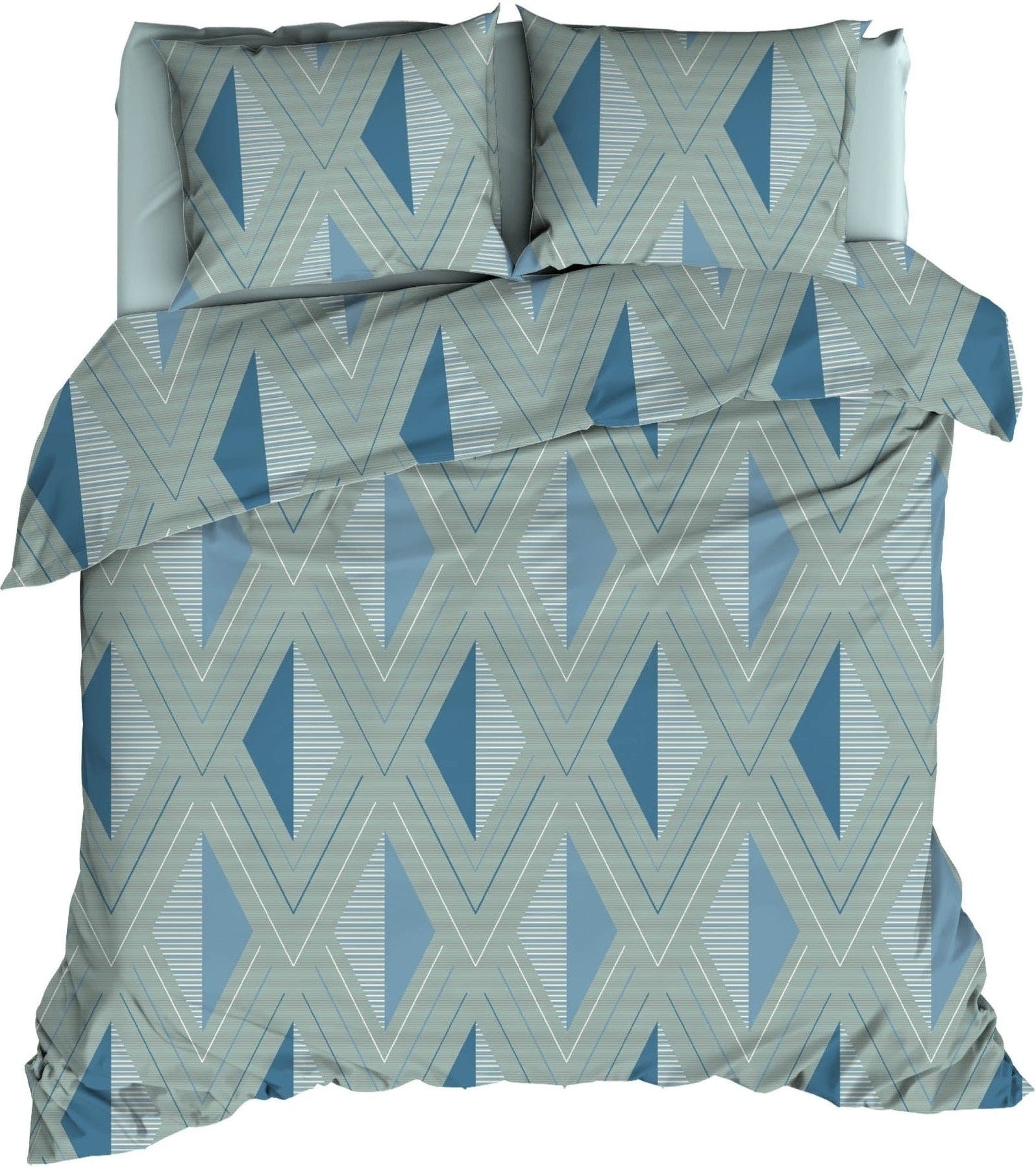 Satin d'Or Housse de couette Satin Izumi Bleu Vert