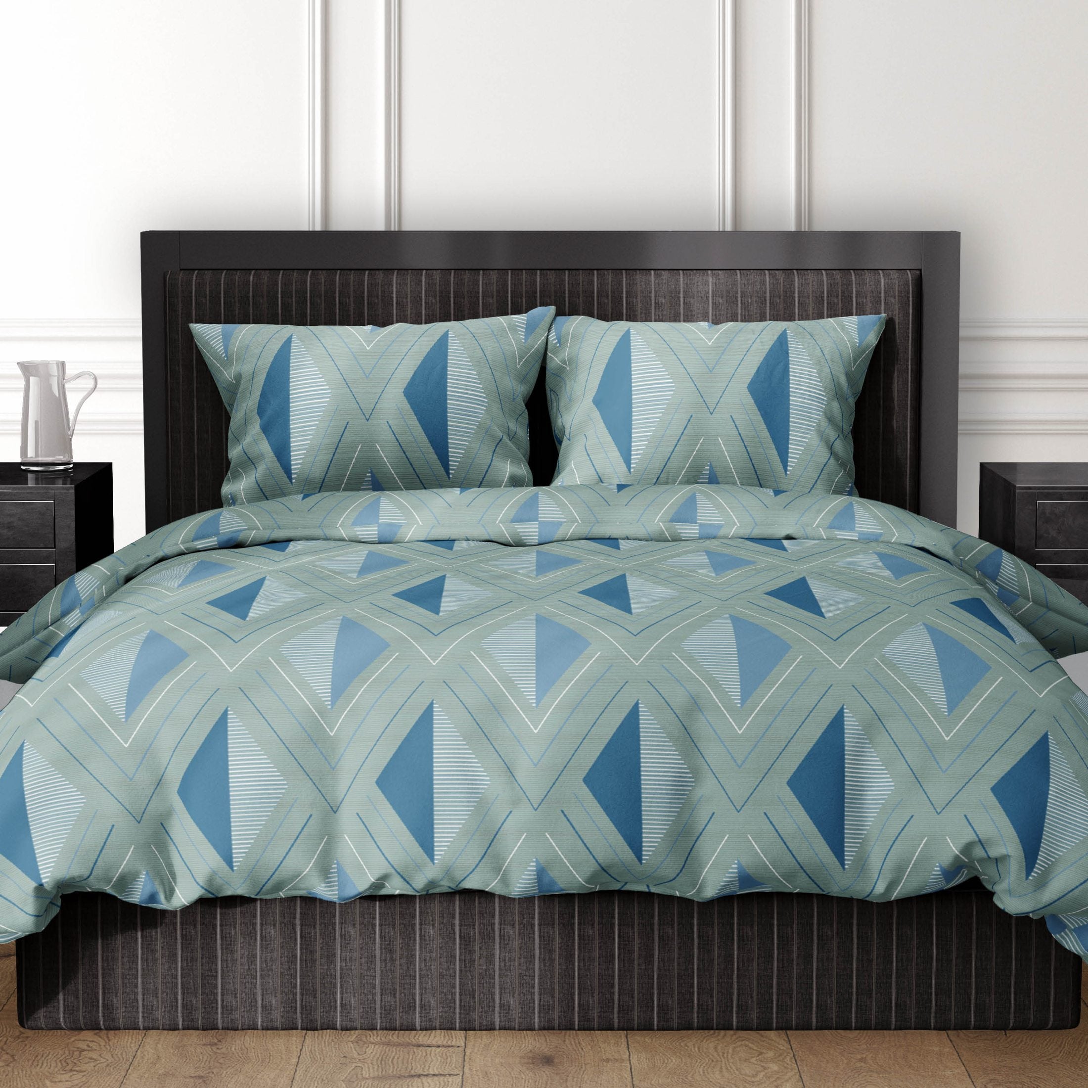 Satin d'Or Dekbedovertrek Satijn Izumi Blauw Groen