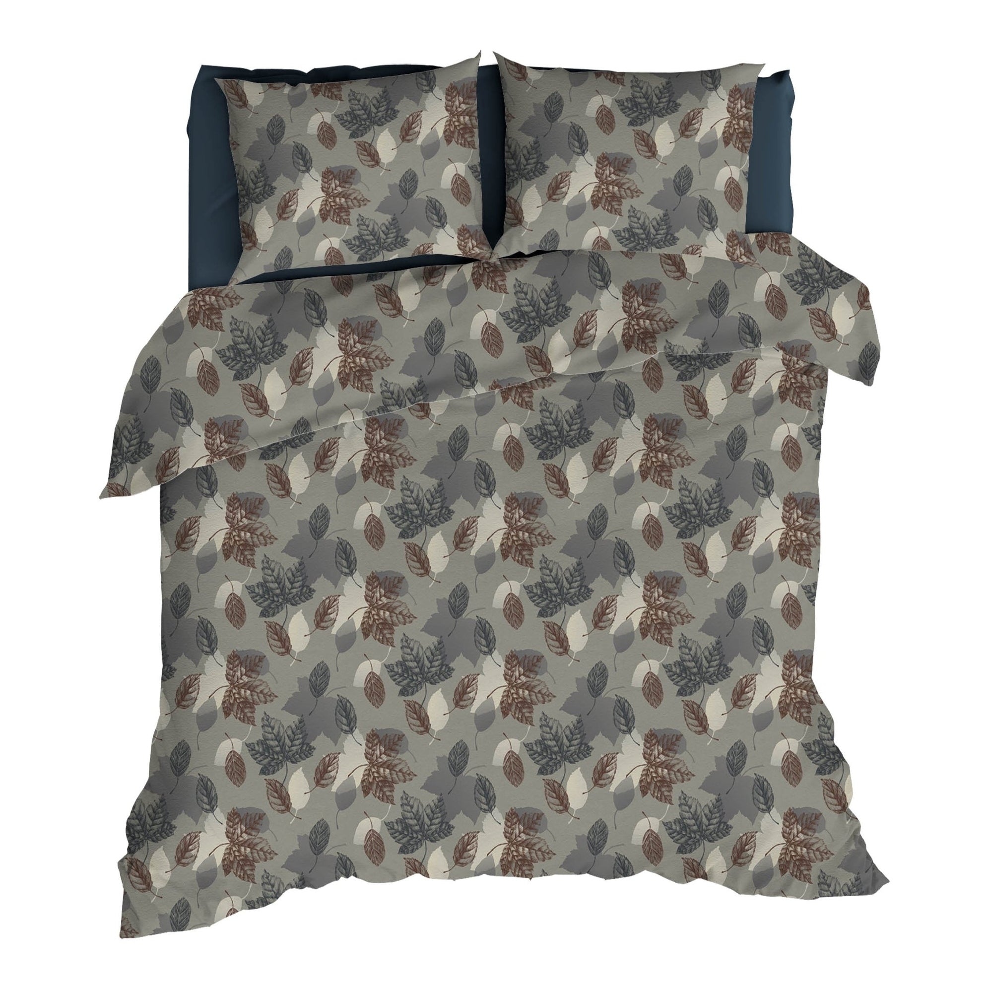 Romanette Dekbedovertrek Flanel Venosc Grijs/Bordo