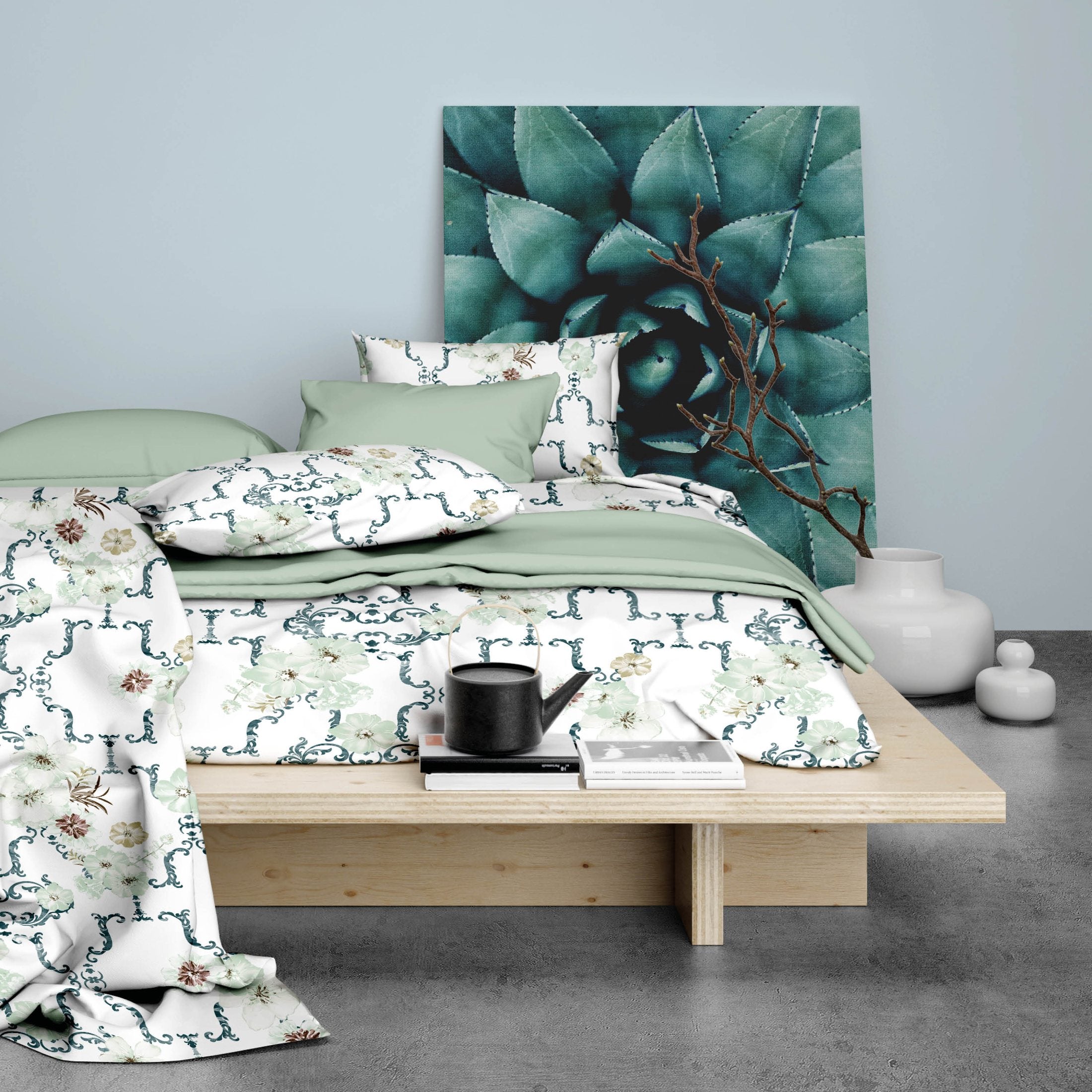 Satin d'Or Dekbedovertrek Satijn Viola Mint Teal