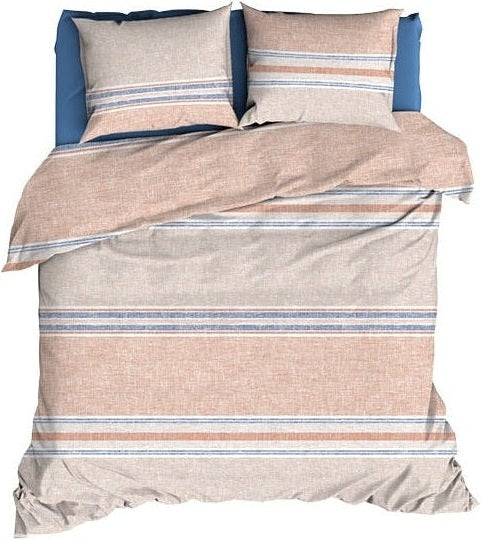Housse de couette Romanette Coton Alfie Aqua/Terra
