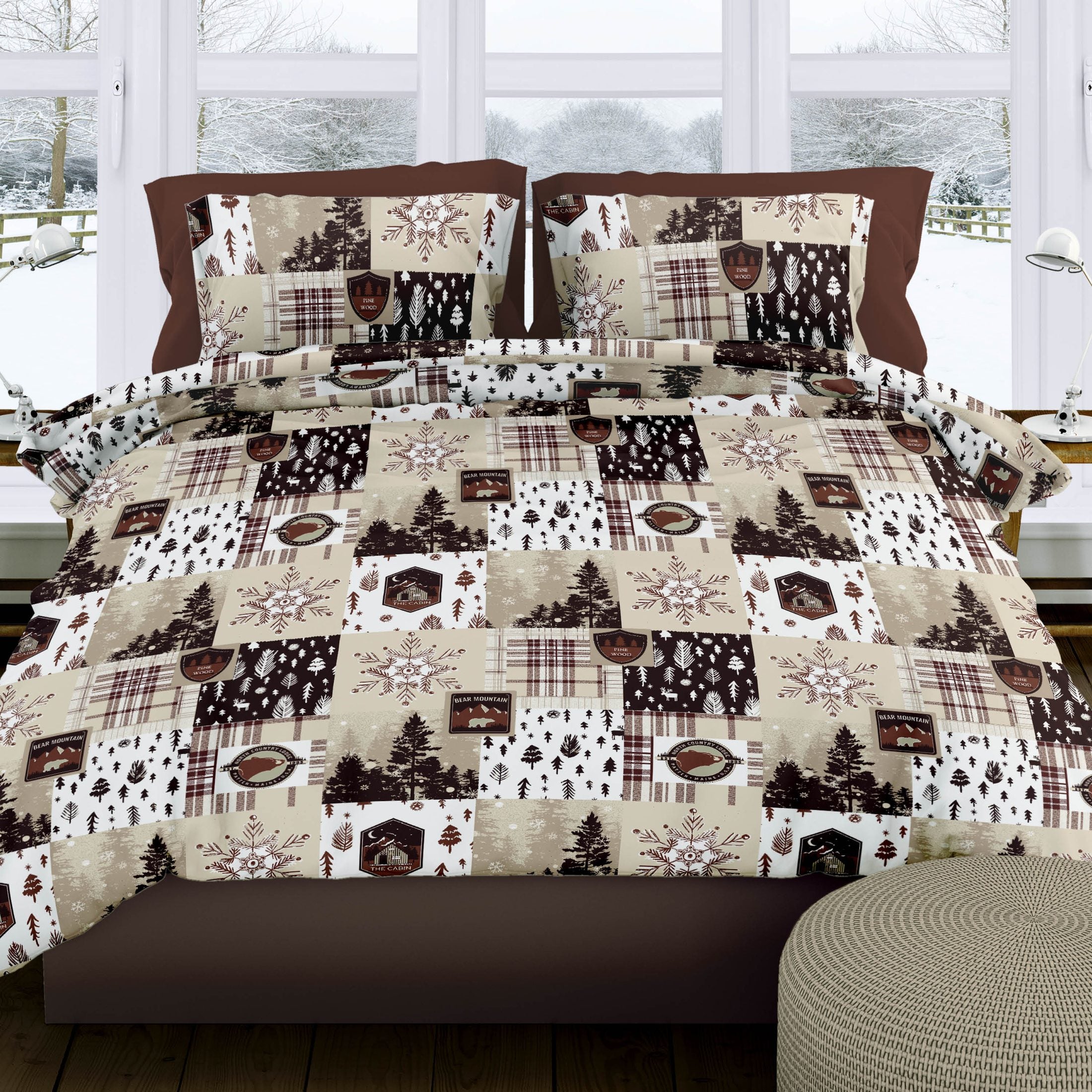 Romanette Dekbedovertrek Flanel Andes - Chocolate